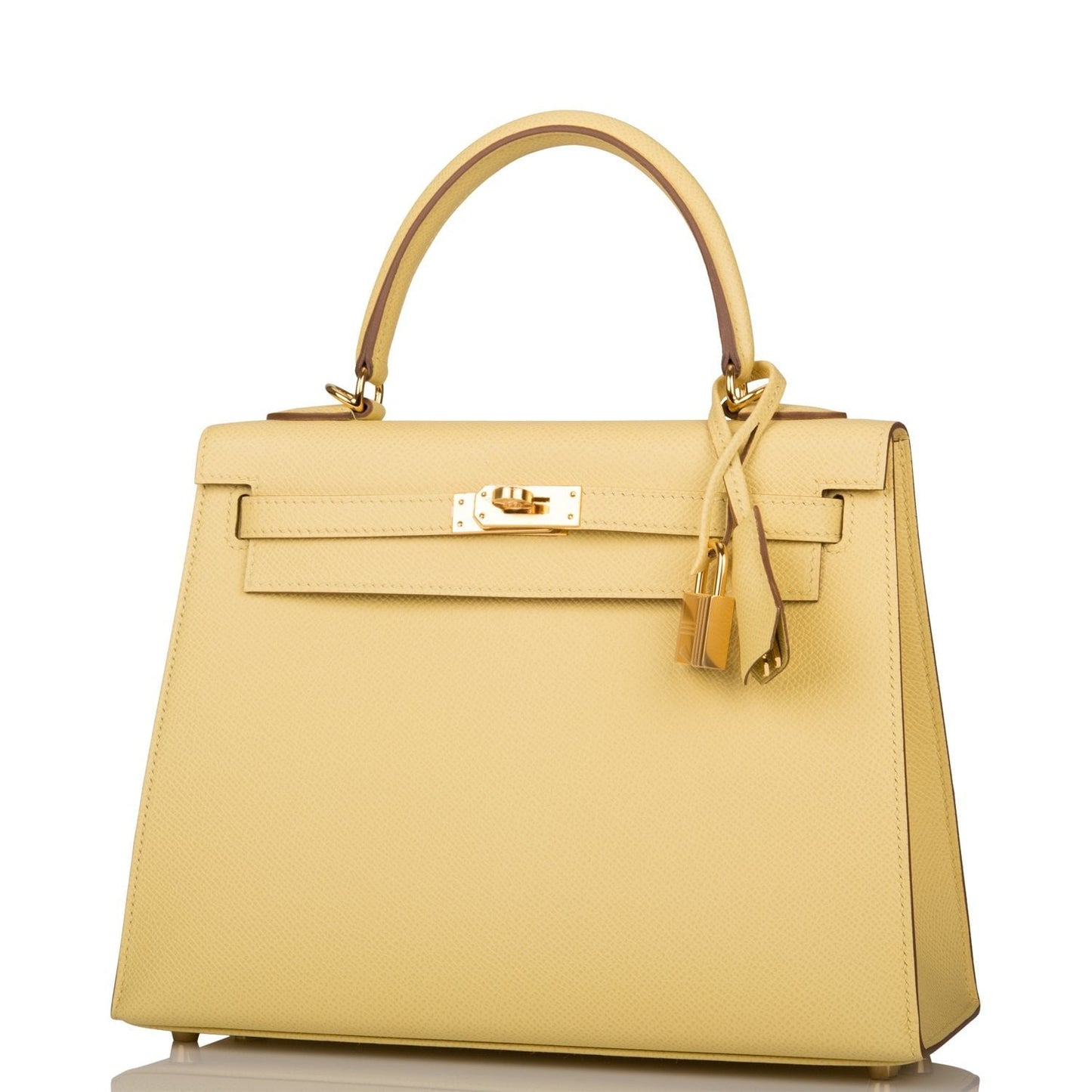Hermes Kelly 25 Sellier Jaune Poussin Epsom Gold Hardware