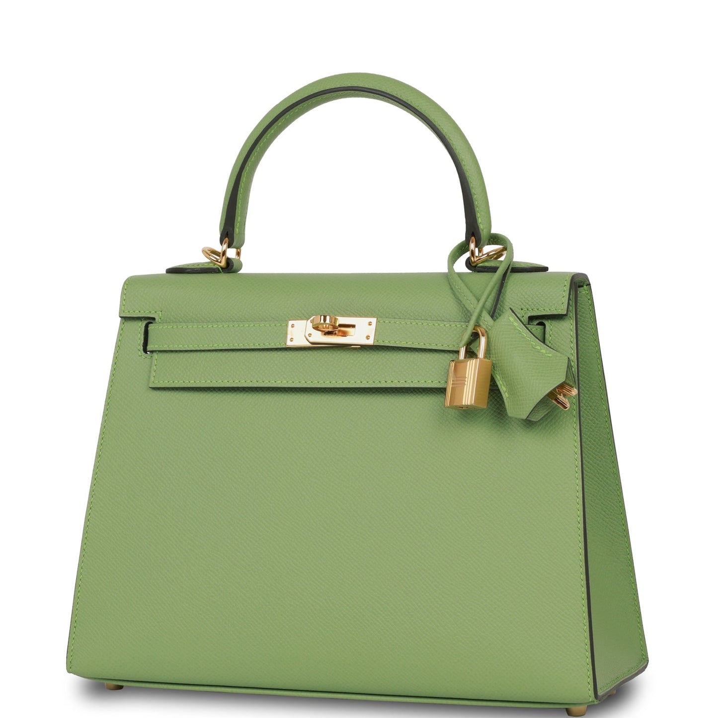 Hermes Kelly 25 Sellier Vert Criquet Epsom Gold Hardware