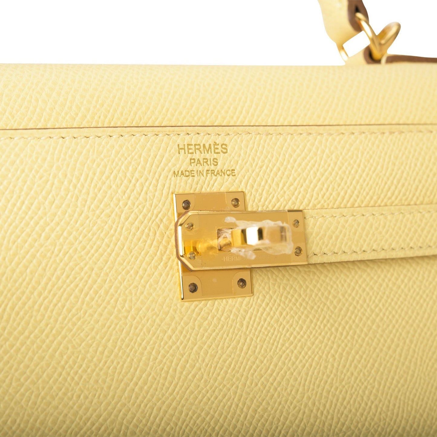 Hermes Kelly 25 Sellier Jaune Poussin Epsom Gold Hardware