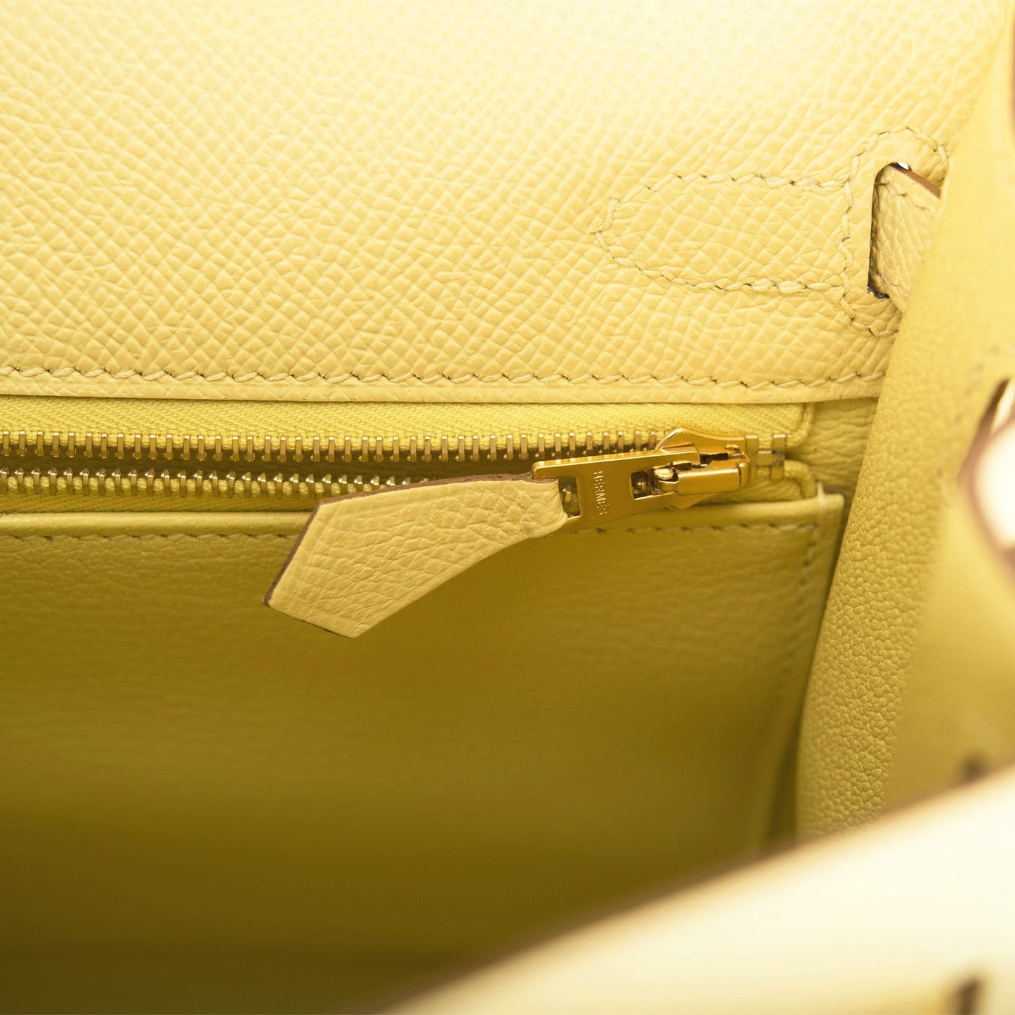 Hermes Kelly 25 Sellier Jaune Poussin Epsom Gold Hardware