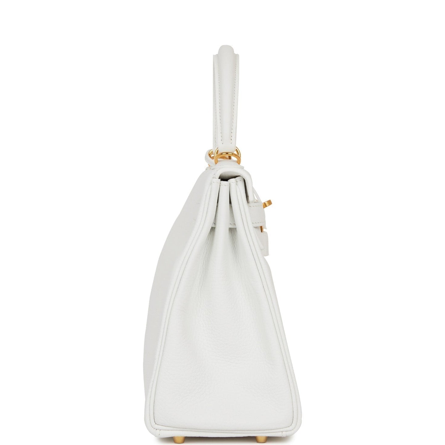 Hermes Kelly 28 Retourne White Clemence Gold Hardware