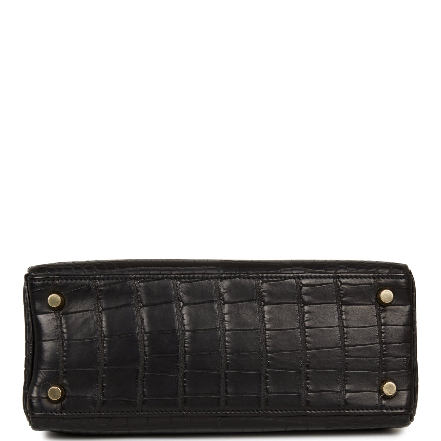Hermes Kelly 25 Retourne Black Matte Alligator Gold Hardware