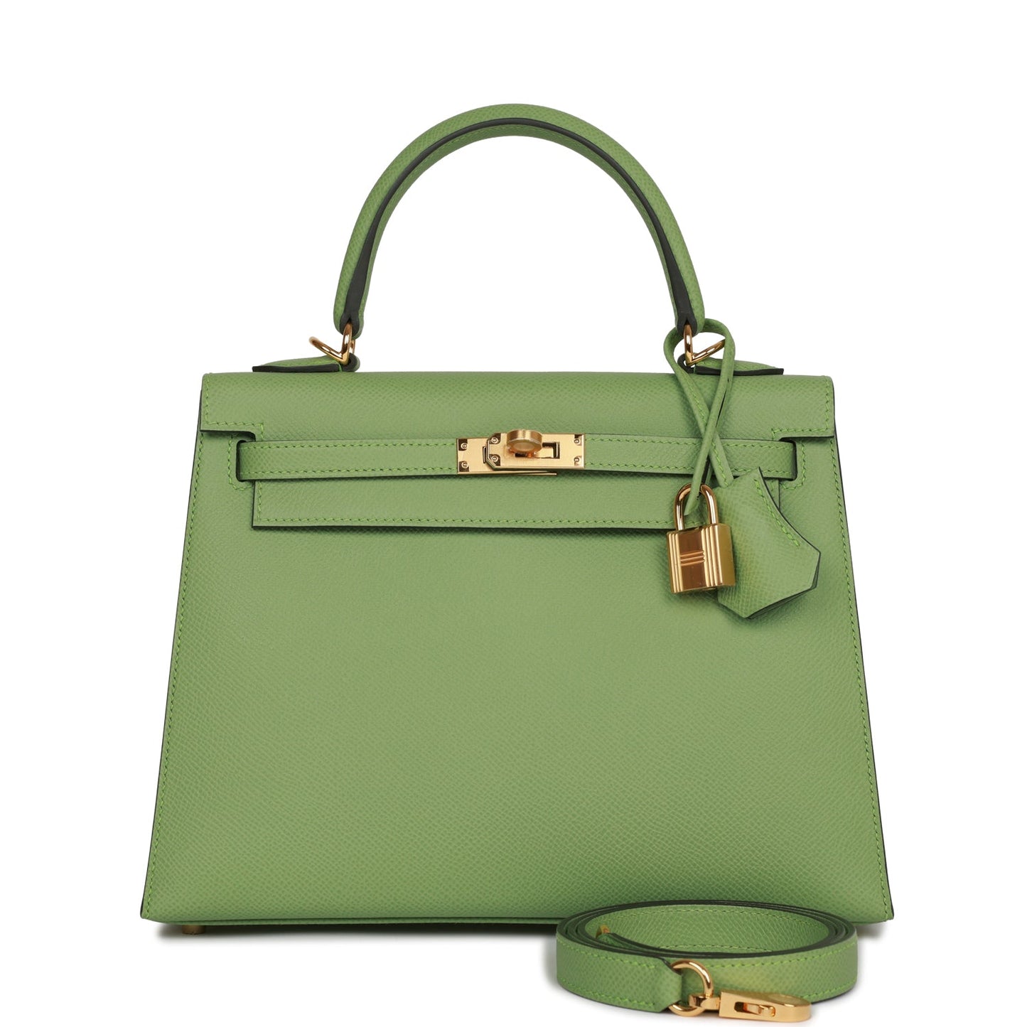 Hermes Kelly 25 Sellier Vert Criquet Epsom Gold Hardware