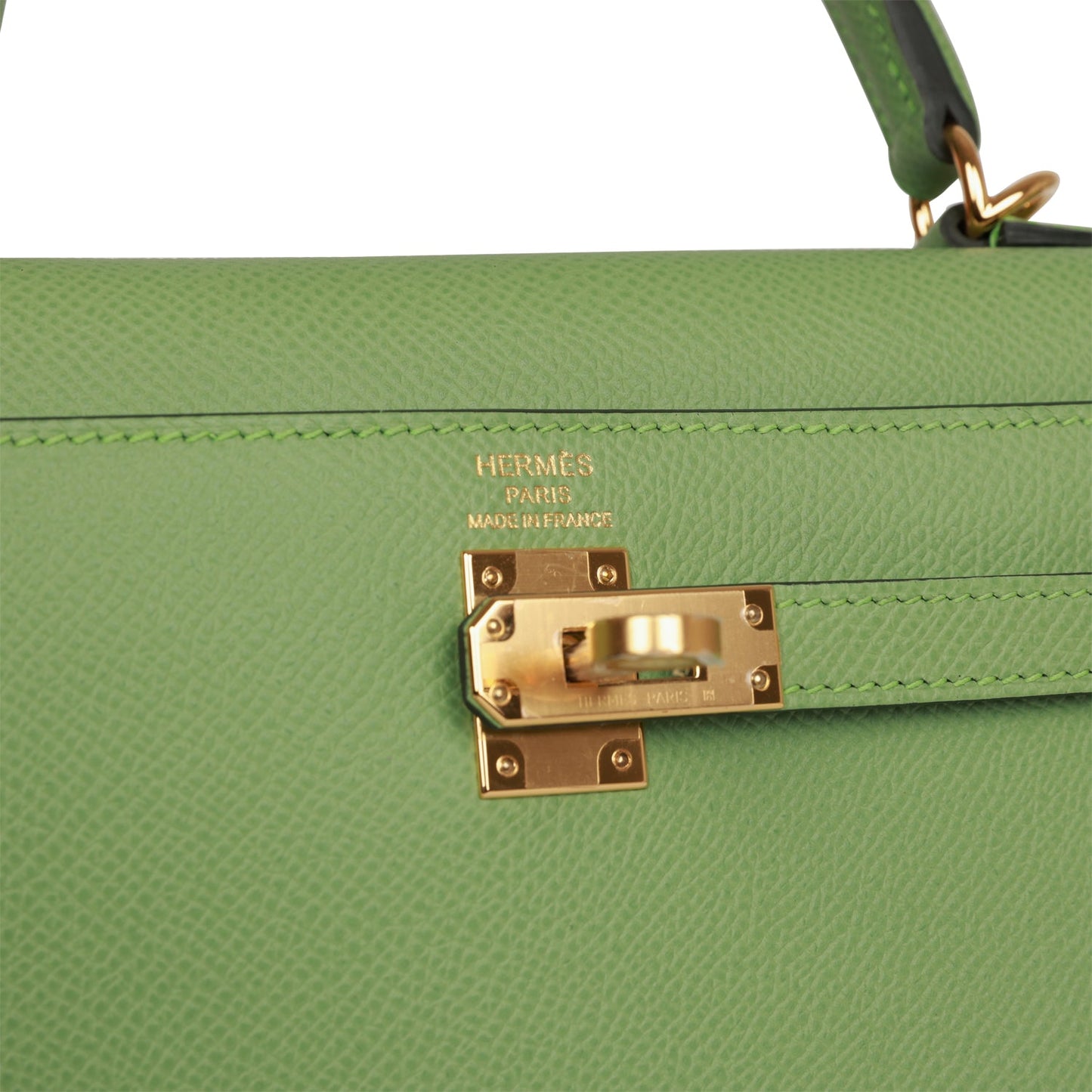 Hermes Kelly 25 Sellier Vert Criquet Epsom Gold Hardware