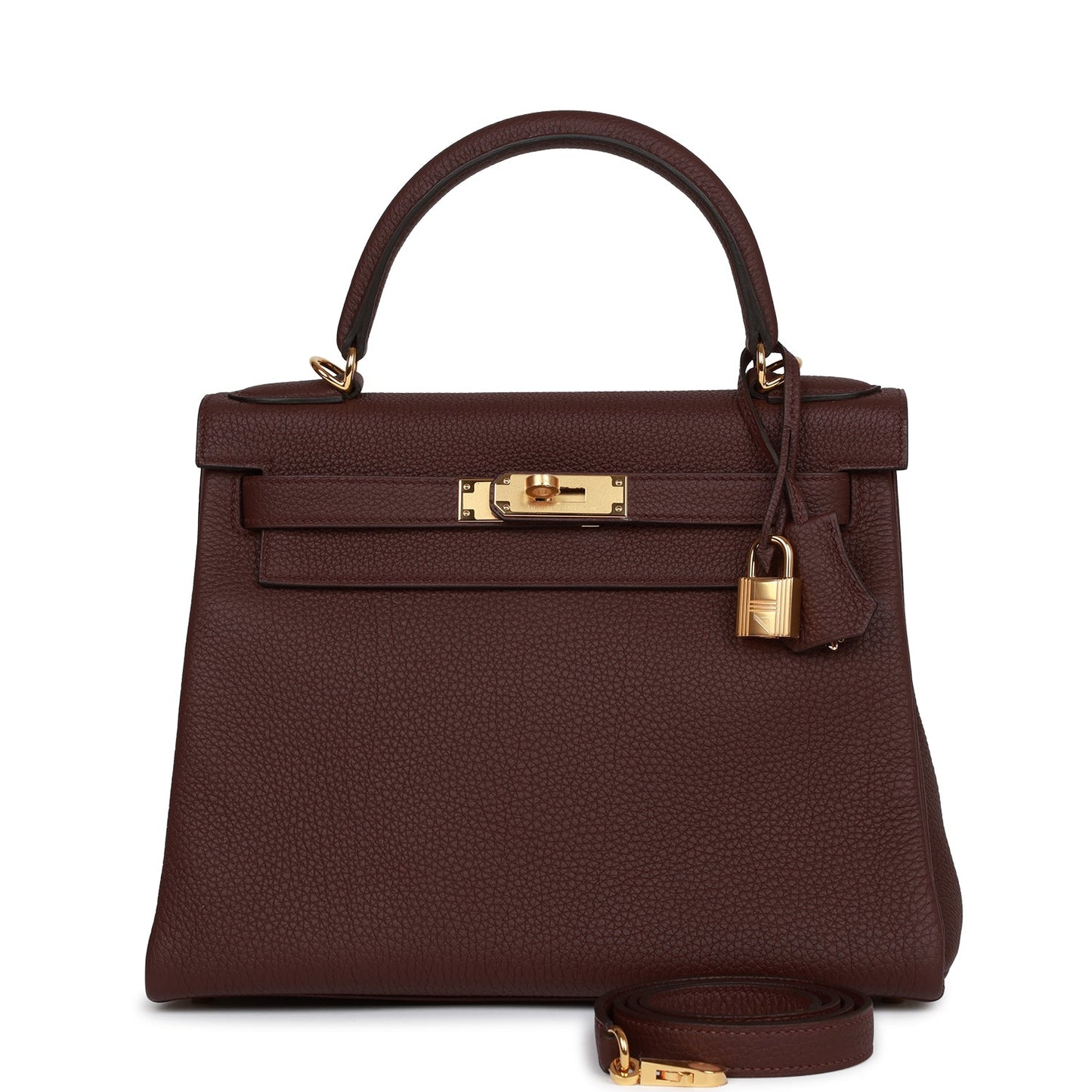 Hermes Kelly 28 Retourne Bordeaux Togo Gold Hardware