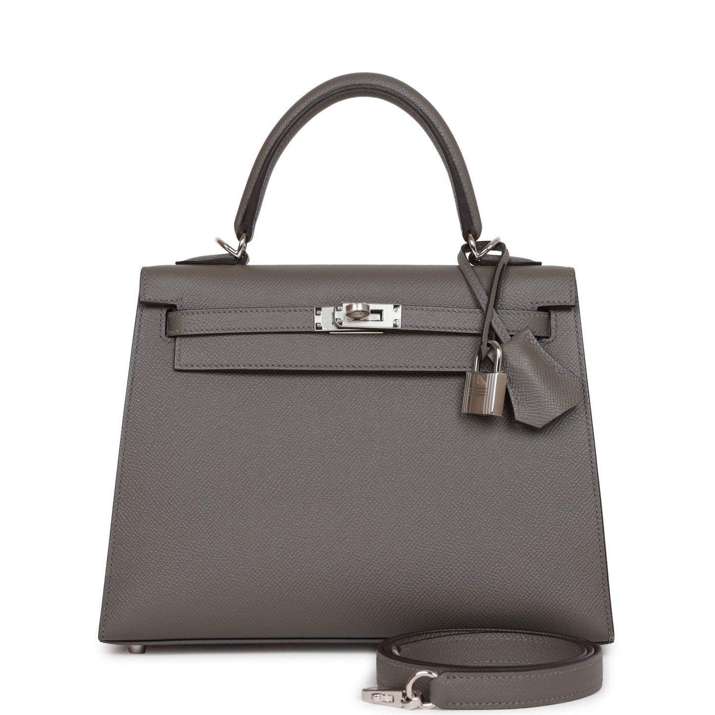 Hermes Kelly 25 Sellier Gris Meyer Epsom Palladium Hardware