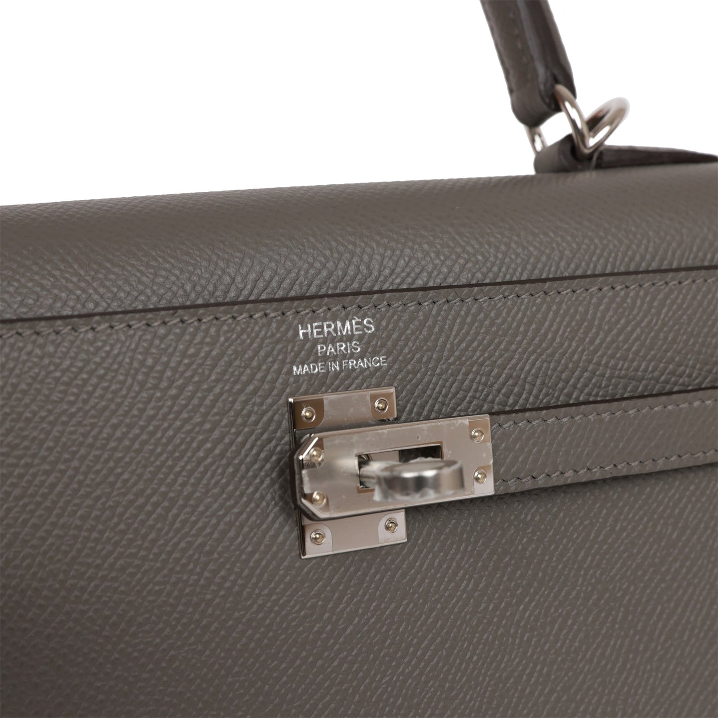 Hermes Kelly 25 Sellier Gris Meyer Epsom Palladium Hardware