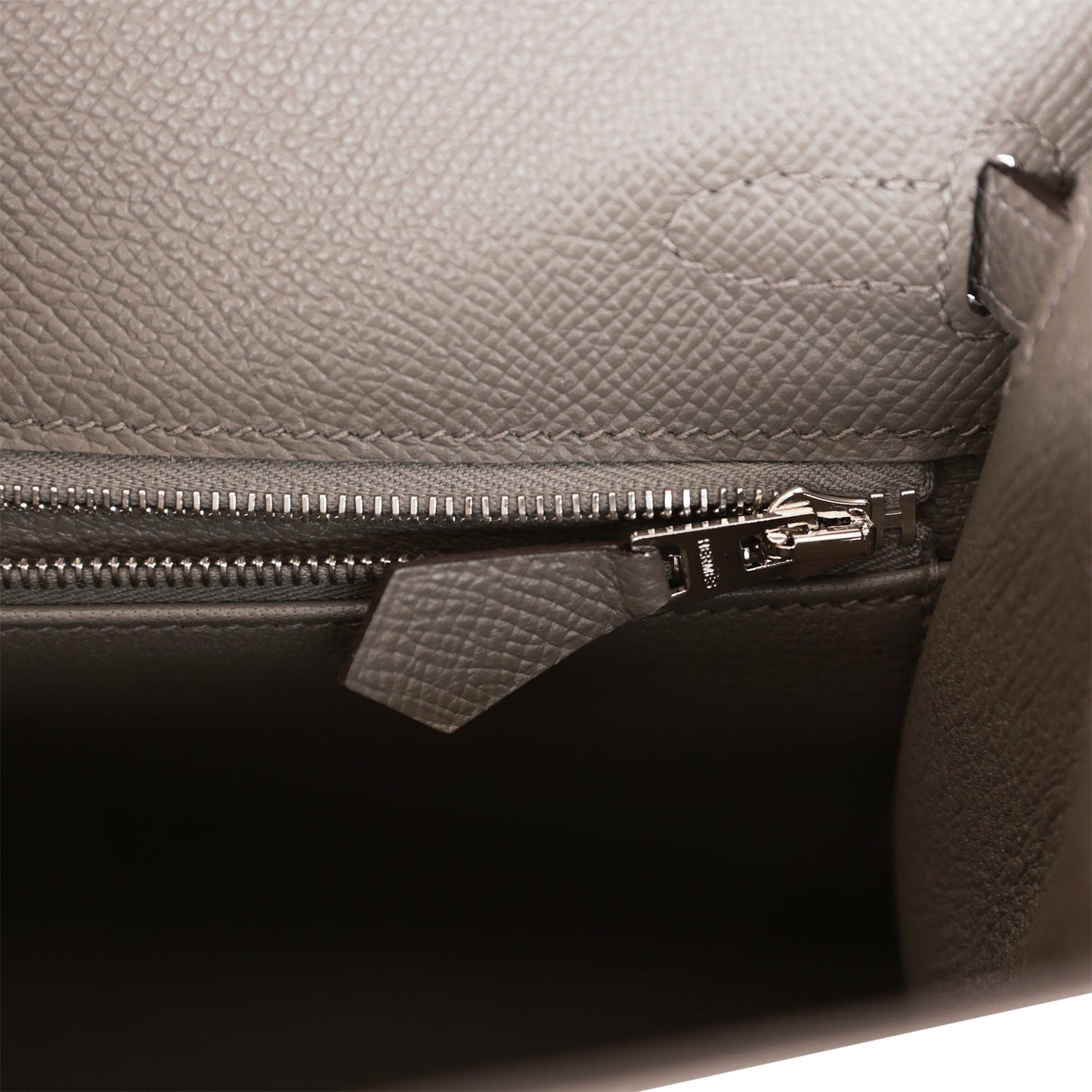 Hermes Kelly 25 Sellier Gris Meyer Epsom Palladium Hardware