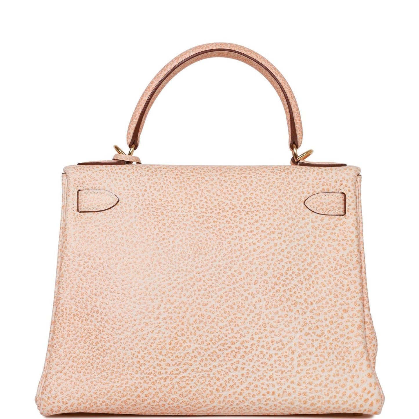Hermes Kelly 28 Retourne Orange Dalmatian Buffalo Gold Hardware