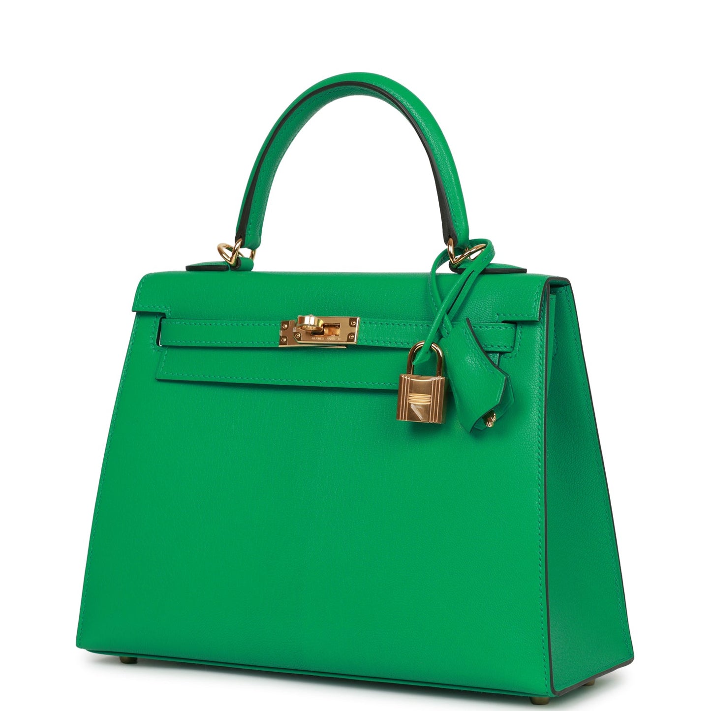 Hermes Kelly 25 Sellier Menthe Chevre Gold Hardware