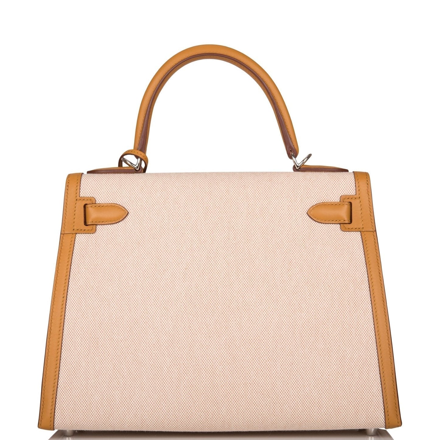 Hermes Kelly 28 Sellier Sesame Toile and Swift Palladium Hardware
