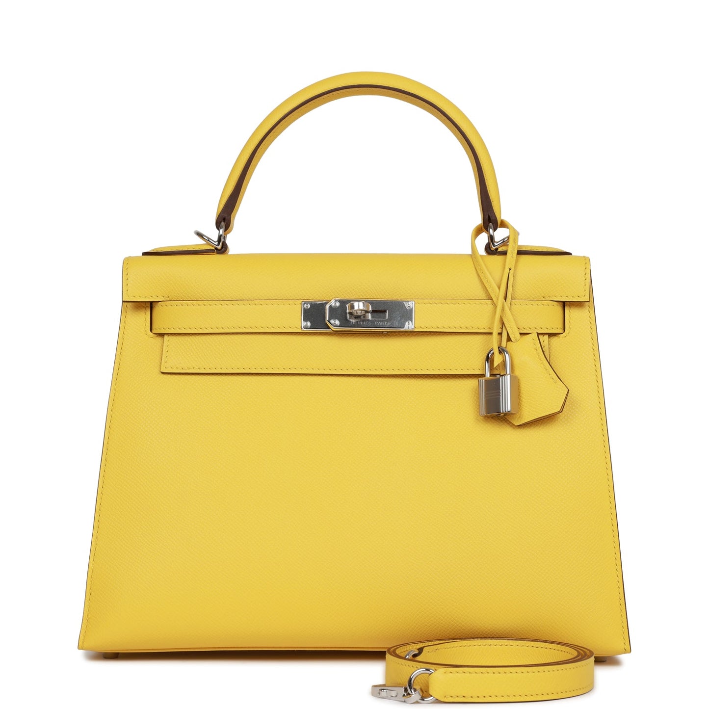 Hermes Kelly 28 Sellier Jaune de Naples Epsom Palladium Hardware