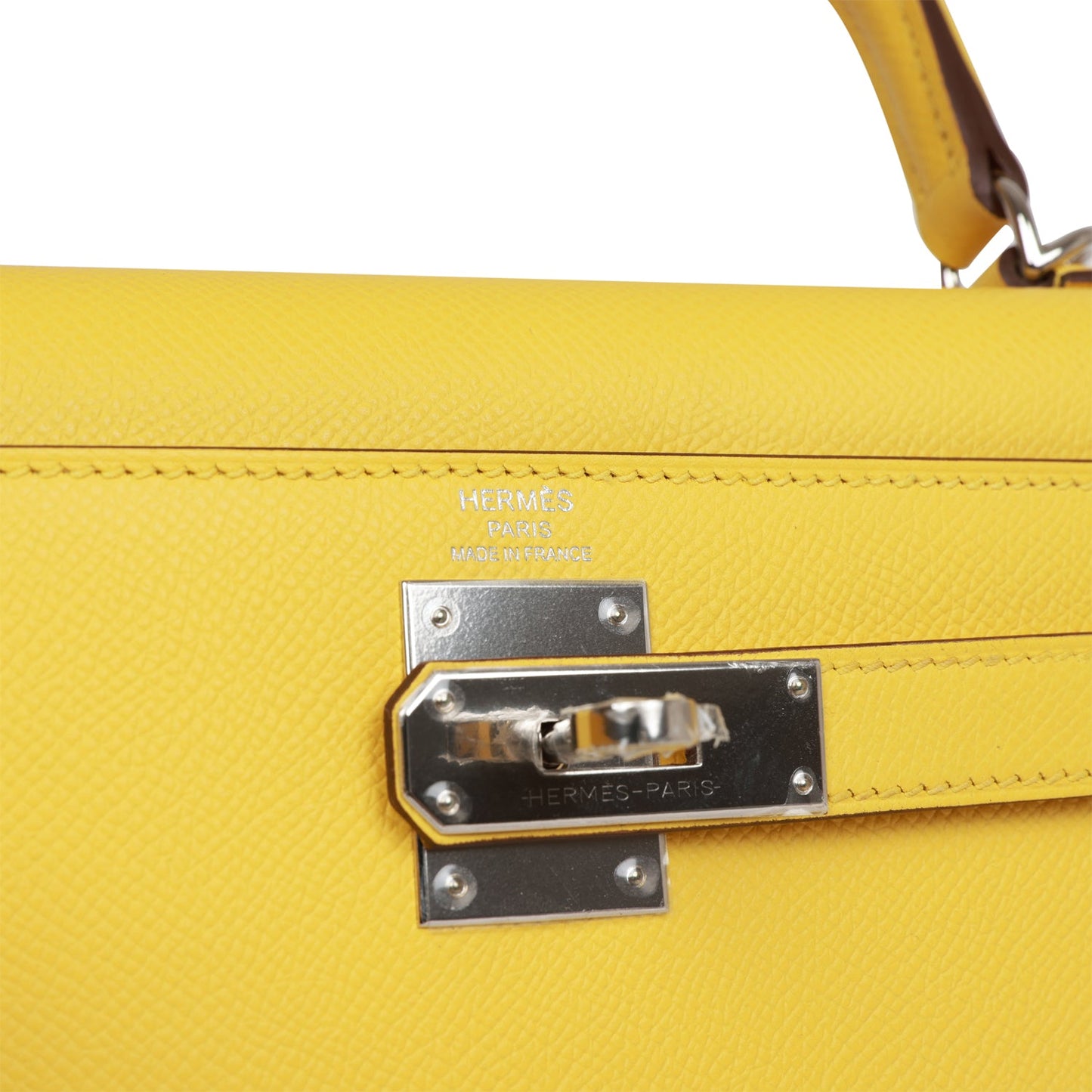 Hermes Kelly 28 Sellier Jaune de Naples Epsom Palladium Hardware