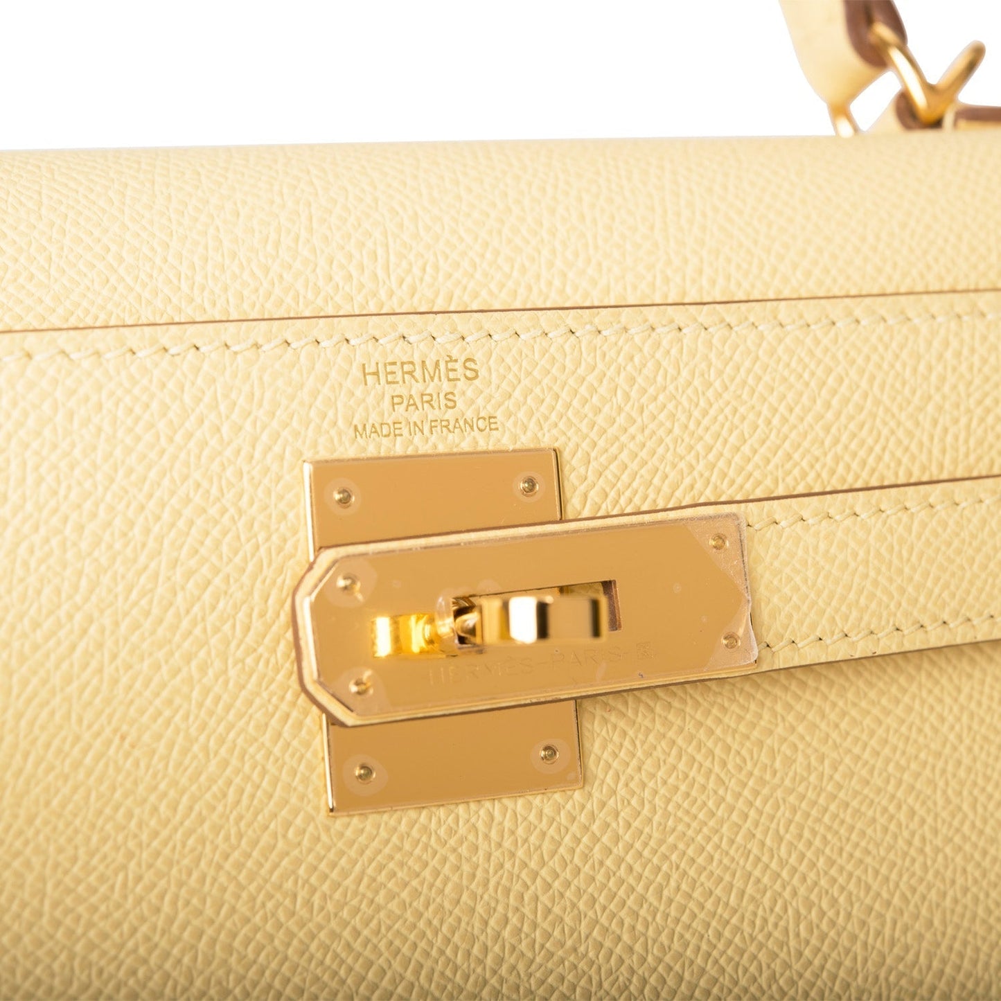 Hermes Kelly 28 Sellier Jaune Poussin Epsom Gold Hardware