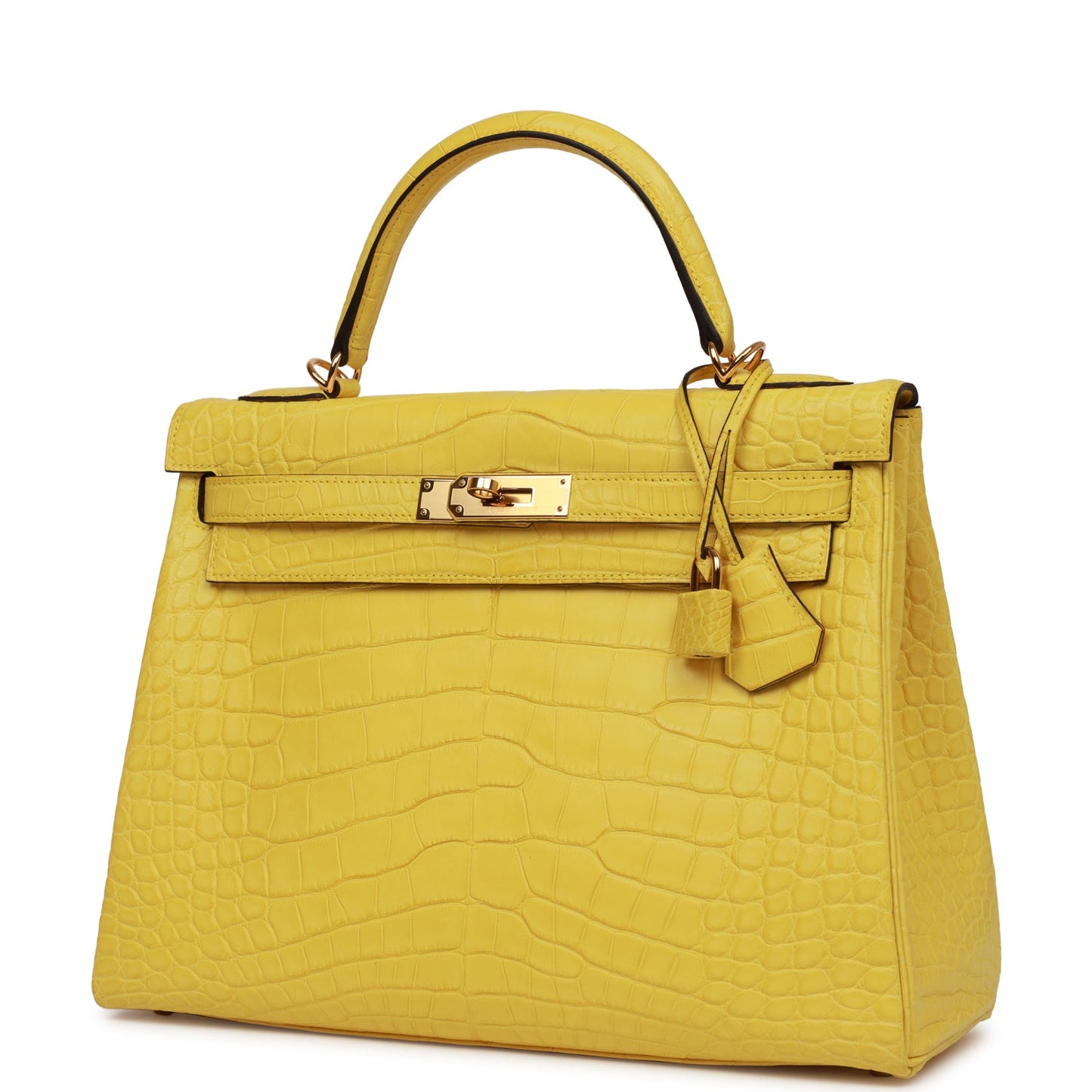 Hermes Special Order Kelly 32 Retourne Mimosa Matte Alligator Gold Hardware