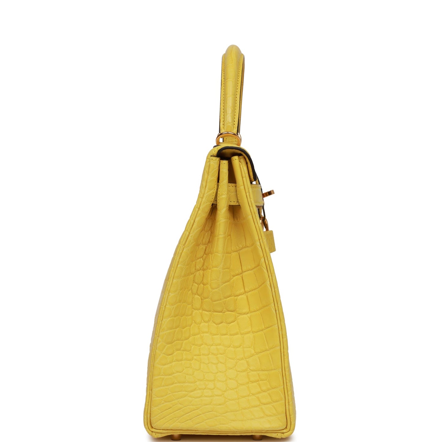 Hermes Special Order Kelly 32 Retourne Mimosa Matte Alligator Gold Hardware