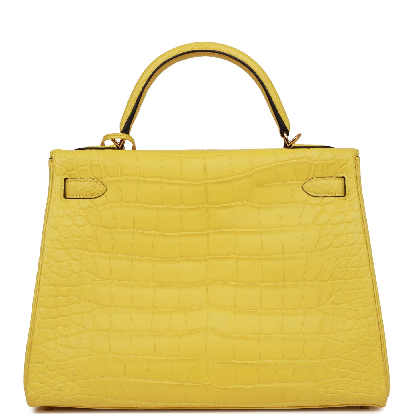 Hermes Special Order Kelly 32 Retourne Mimosa Matte Alligator Gold Hardware