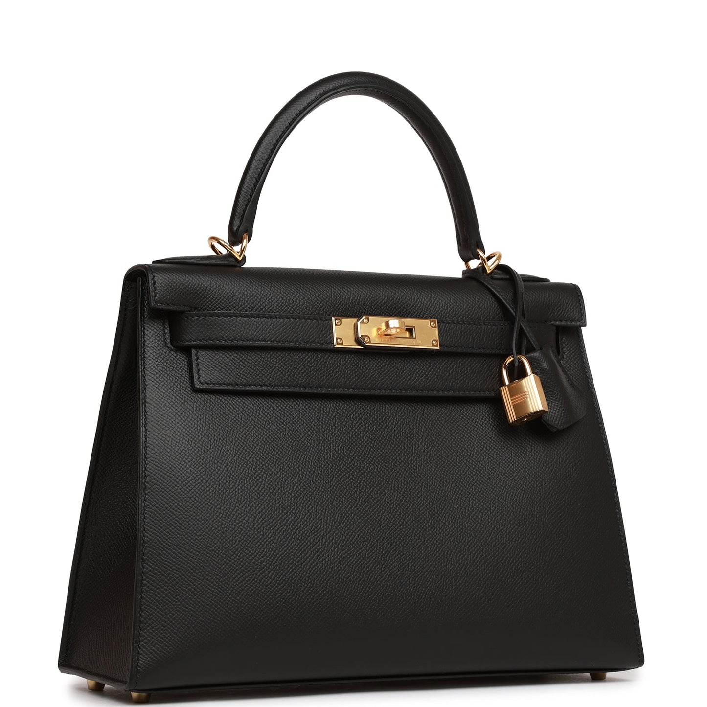 Hermes Kelly 28 Sellier Black Epsom Gold Hardware