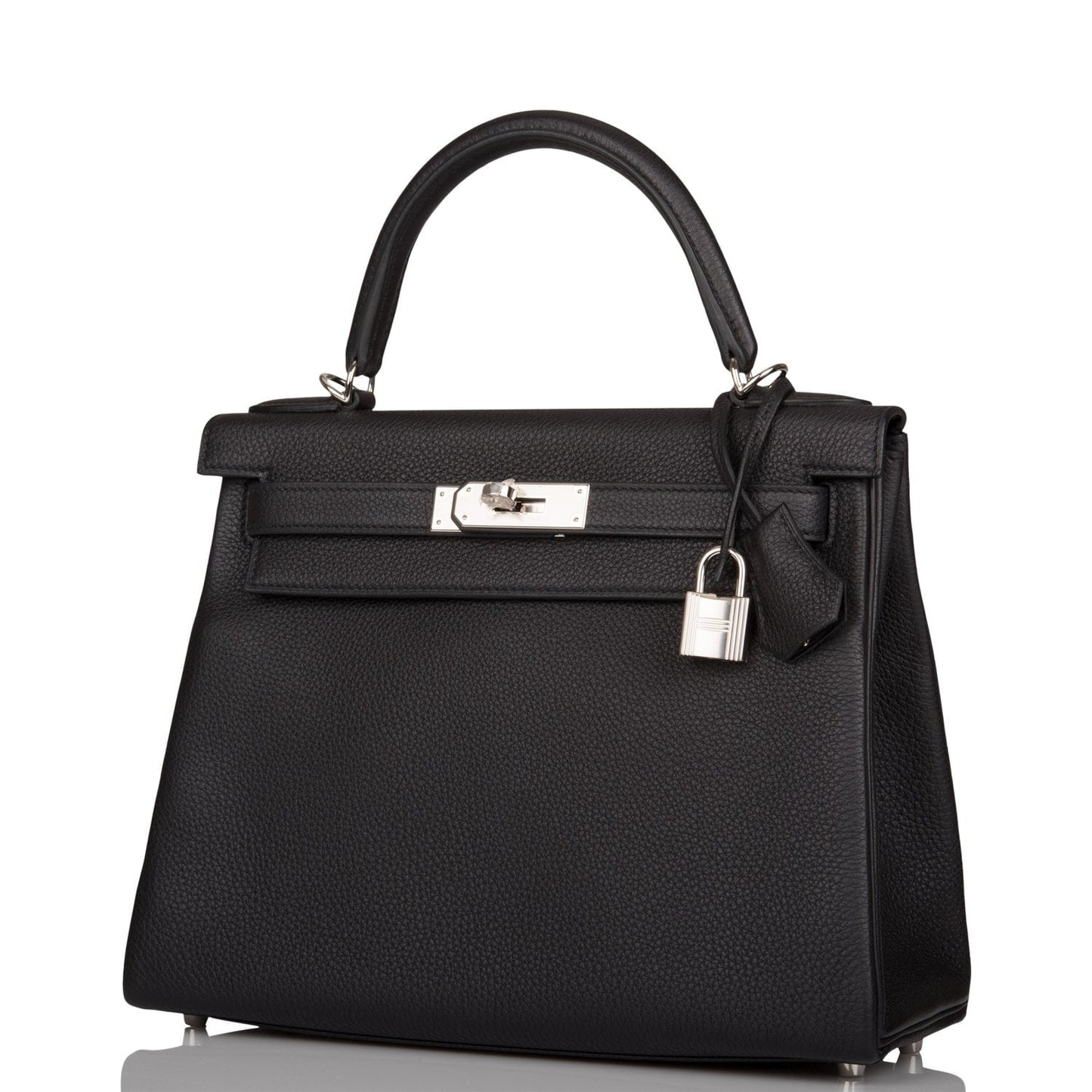 Hermes Kelly 28 Retourne Black Togo Palladium Hardware