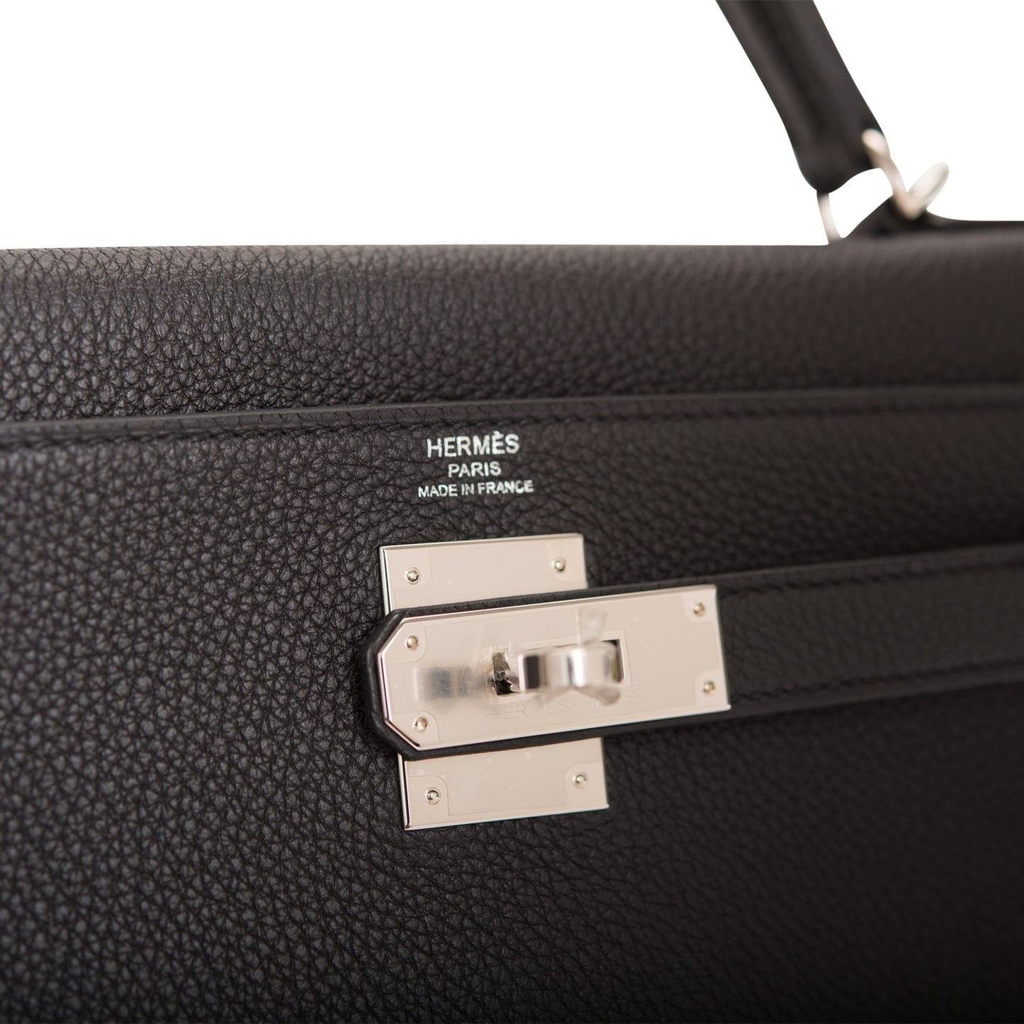 Hermes Kelly 28 Retourne Black Togo Palladium Hardware