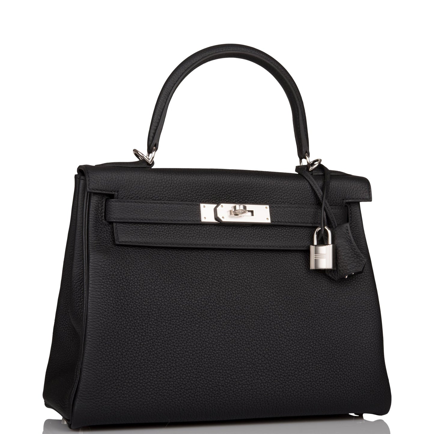 Hermes Kelly 28 Retourne Black Togo Palladium Hardware