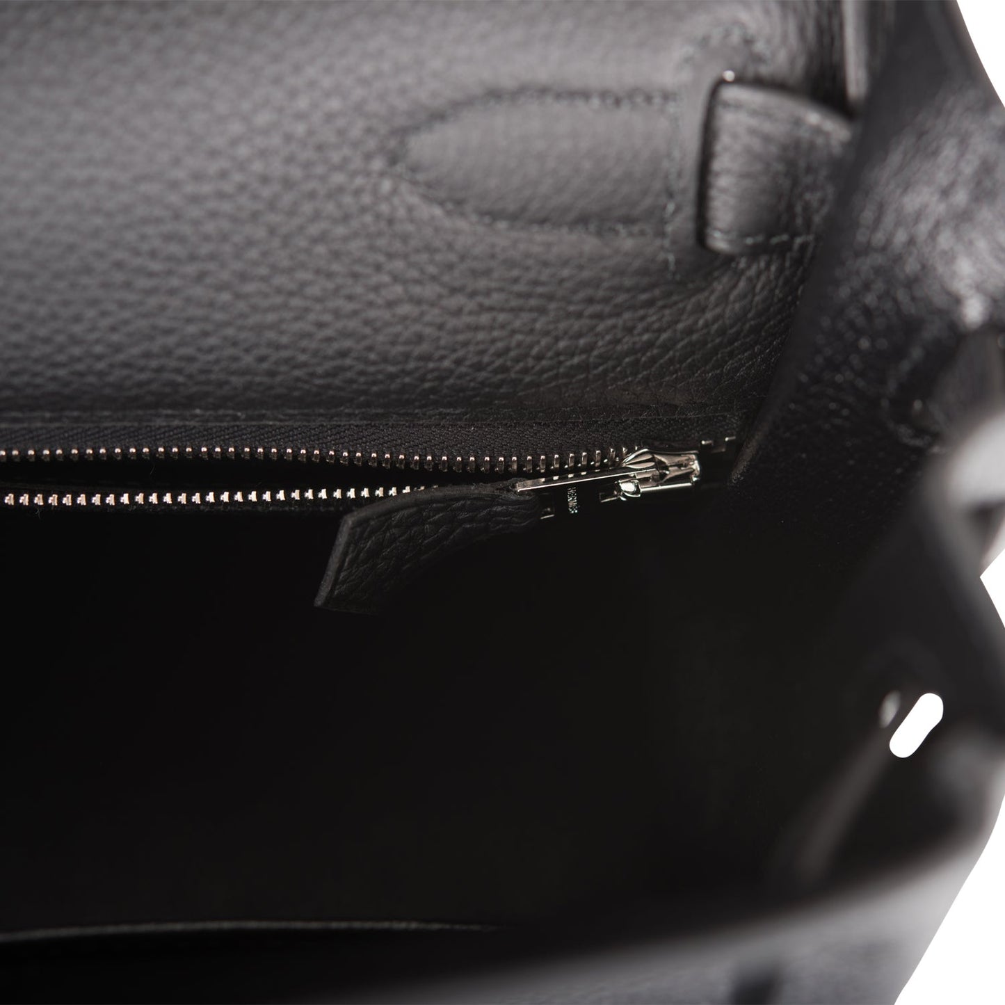 Hermes Kelly 28 Retourne Black Togo Palladium Hardware