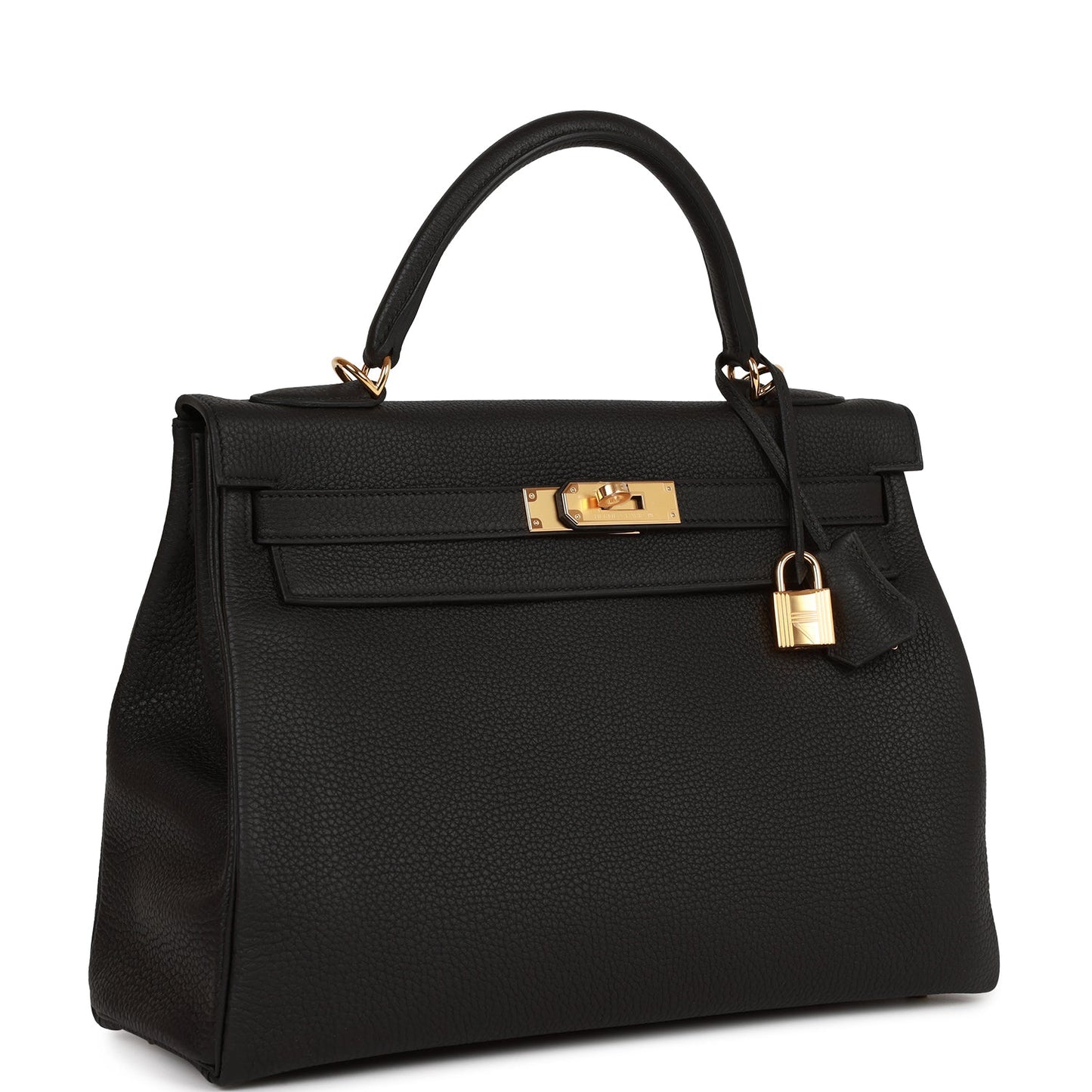Hermes Kelly 32 Retourne Black Togo Gold Hardware