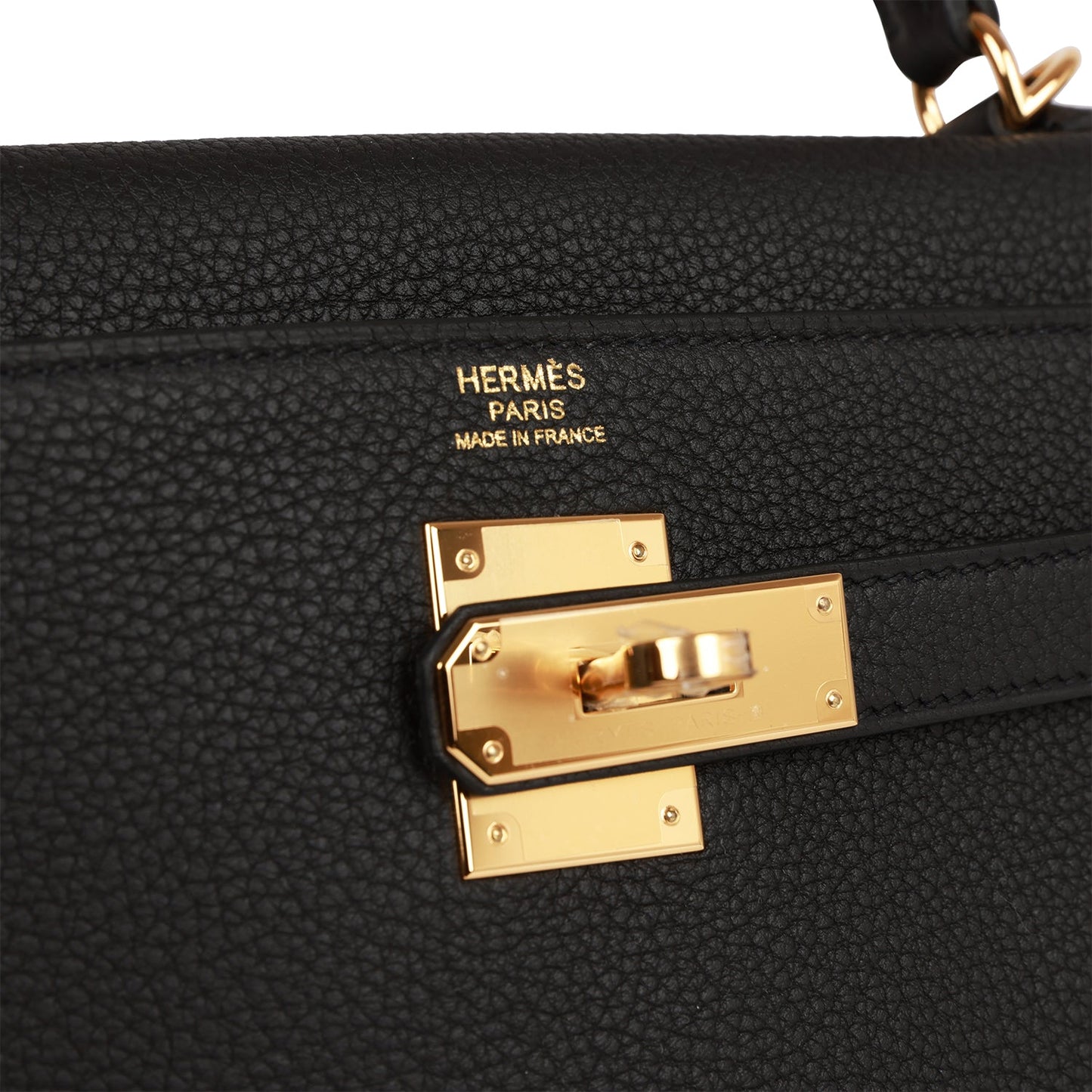 Hermes Kelly 32 Retourne Black Togo Gold Hardware