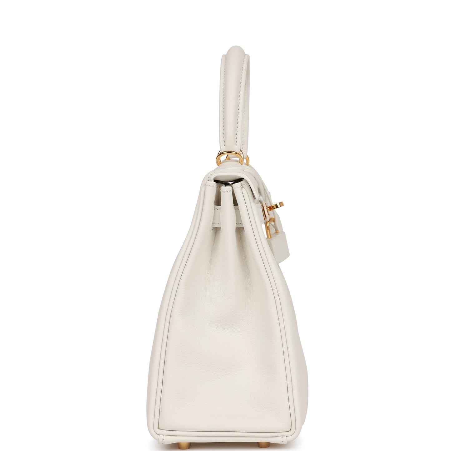Hermes Kelly 25 Retourne White Swift Gold Hardware