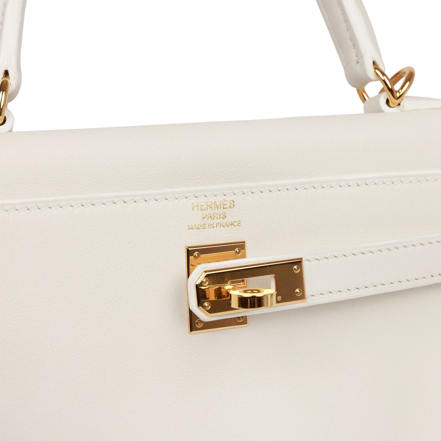 Hermes Kelly 25 Retourne White Swift Gold Hardware