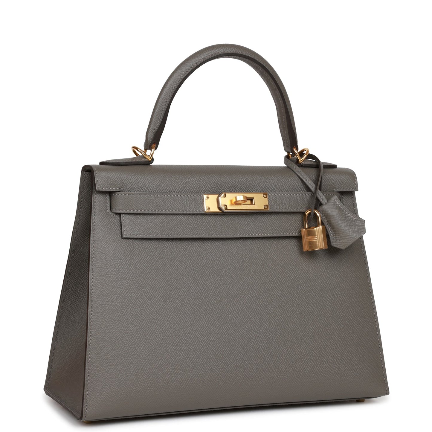 Hermes Kelly 28 Sellier Gris Meyer Epsom Gold Hardware