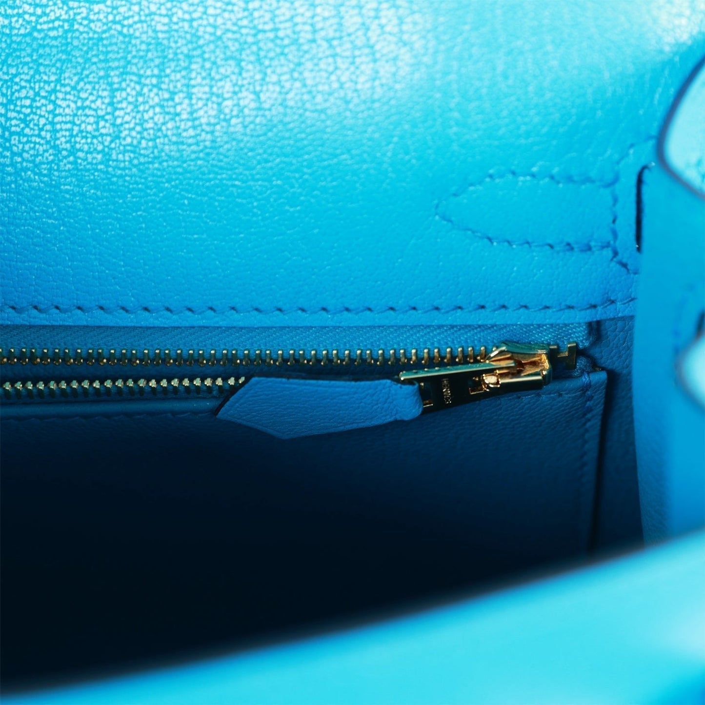 Hermes Kelly 25 Sellier Bleu Frida Chevre Gold Hardware