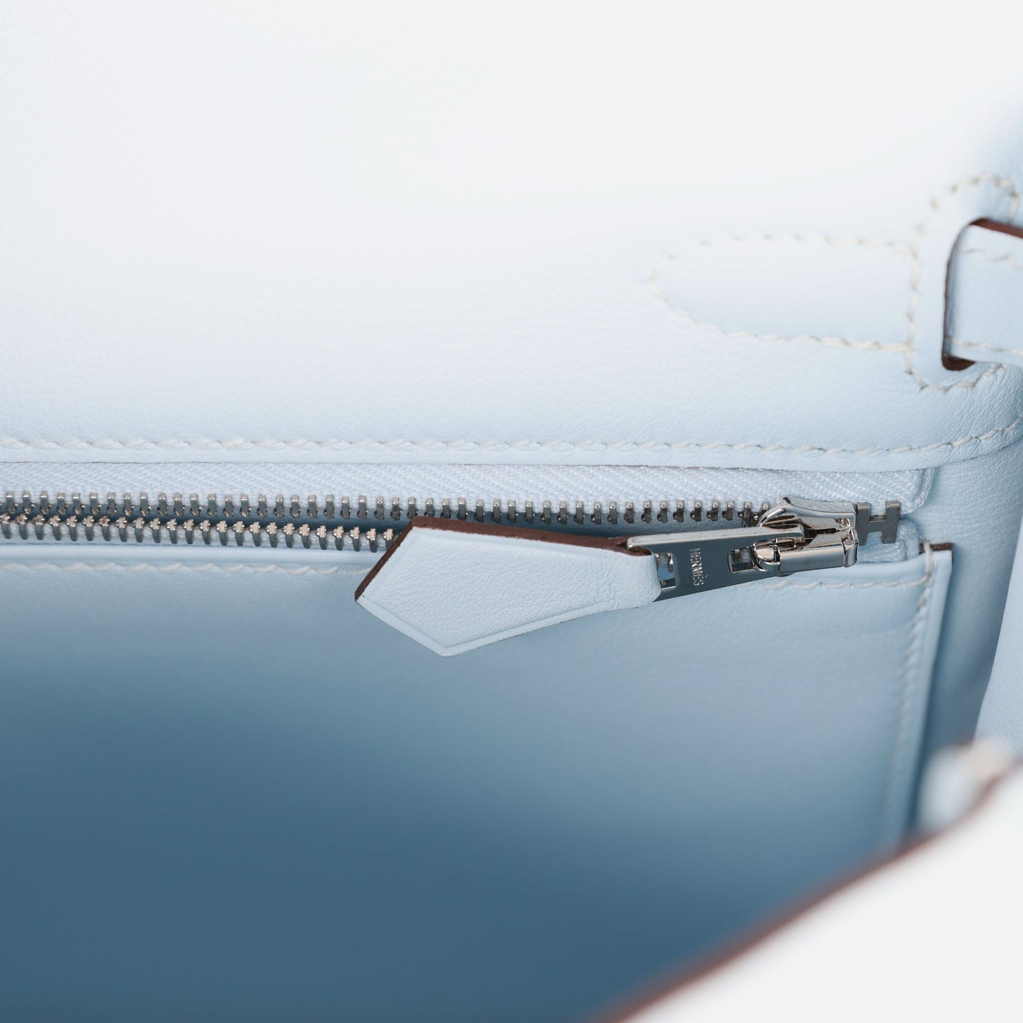 Hermes Kelly 25 Retourne Bleu Brume Swift Palladium Hardware