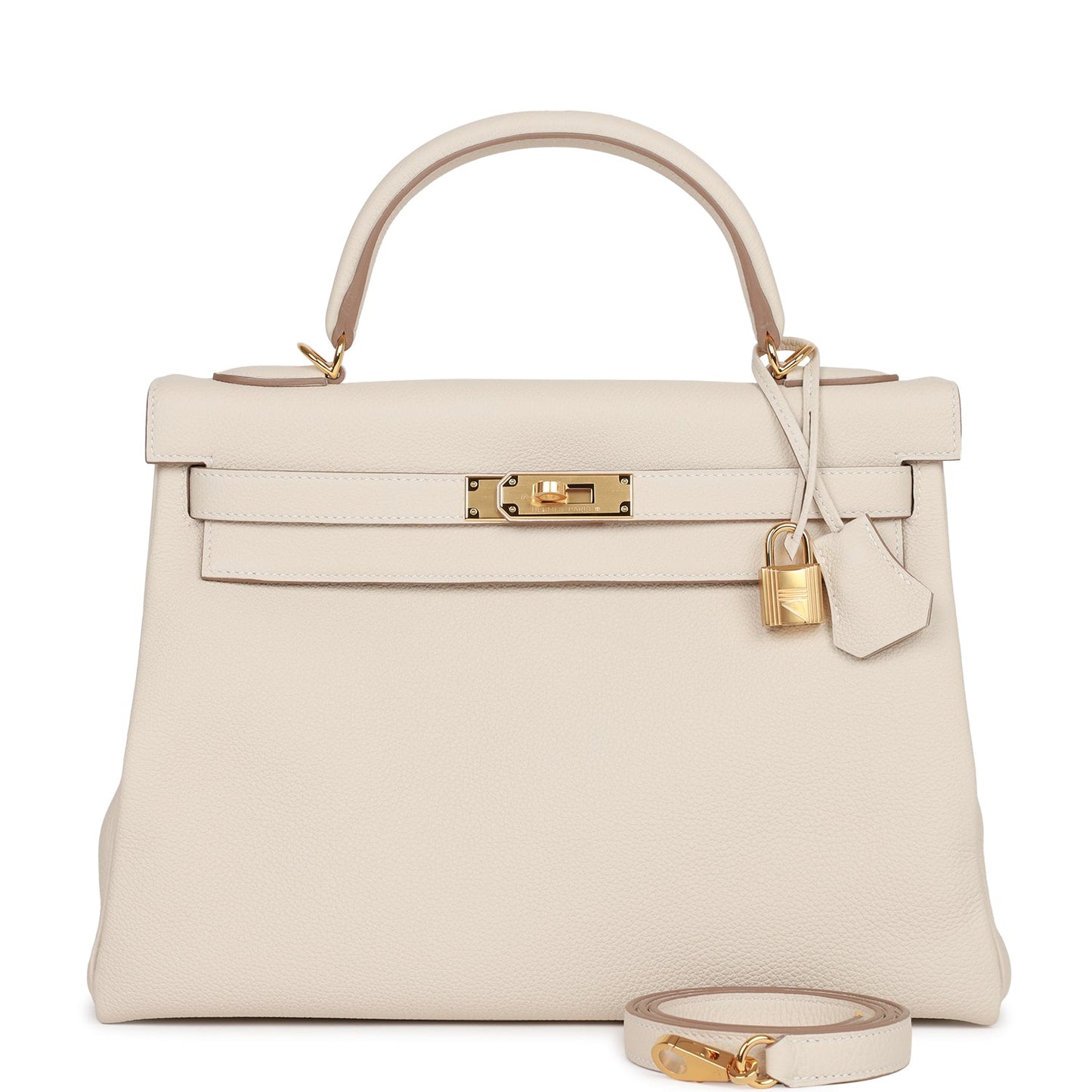 Hermes Kelly 32 Retourne Craie Togo Gold Hardware