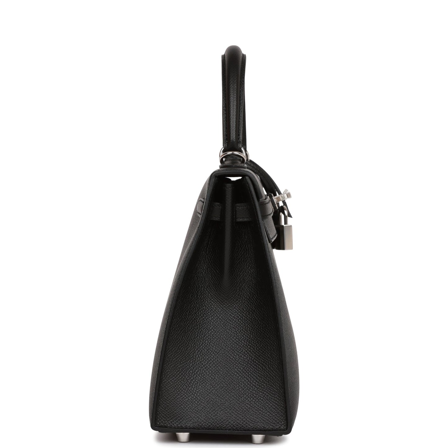 Hermes Kelly 25 Sellier Black Epsom Palladium Hardware
