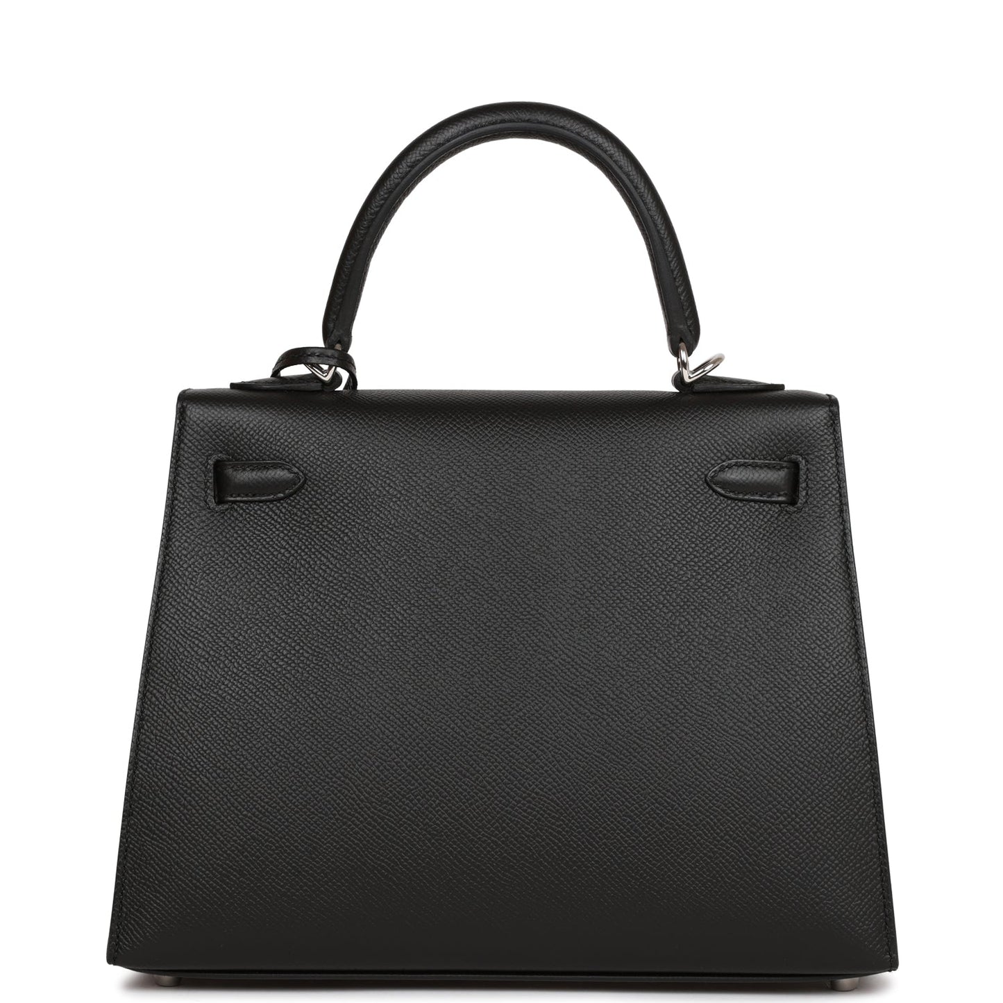 Hermes Kelly 25 Sellier Black Epsom Palladium Hardware