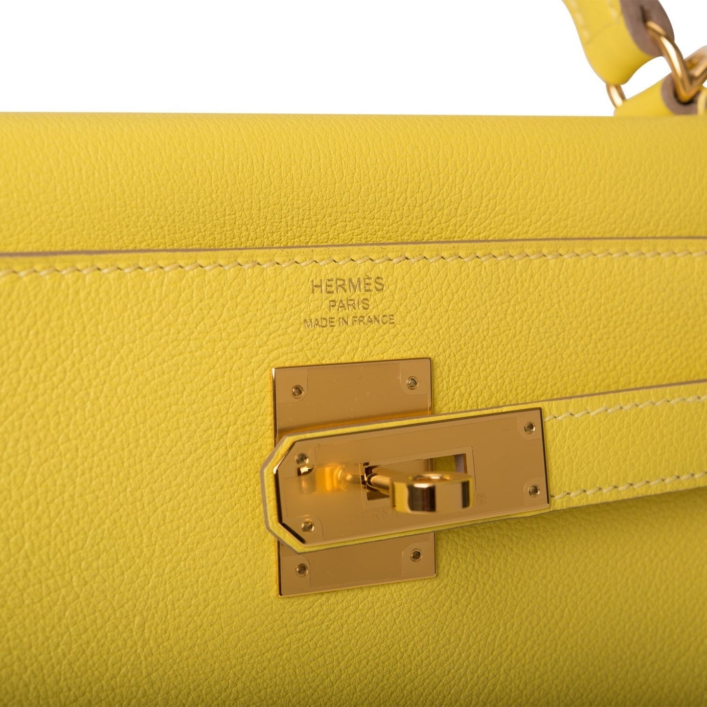 Hermes Kelly 28 Retourne Lime Evercolor Gold Hardware