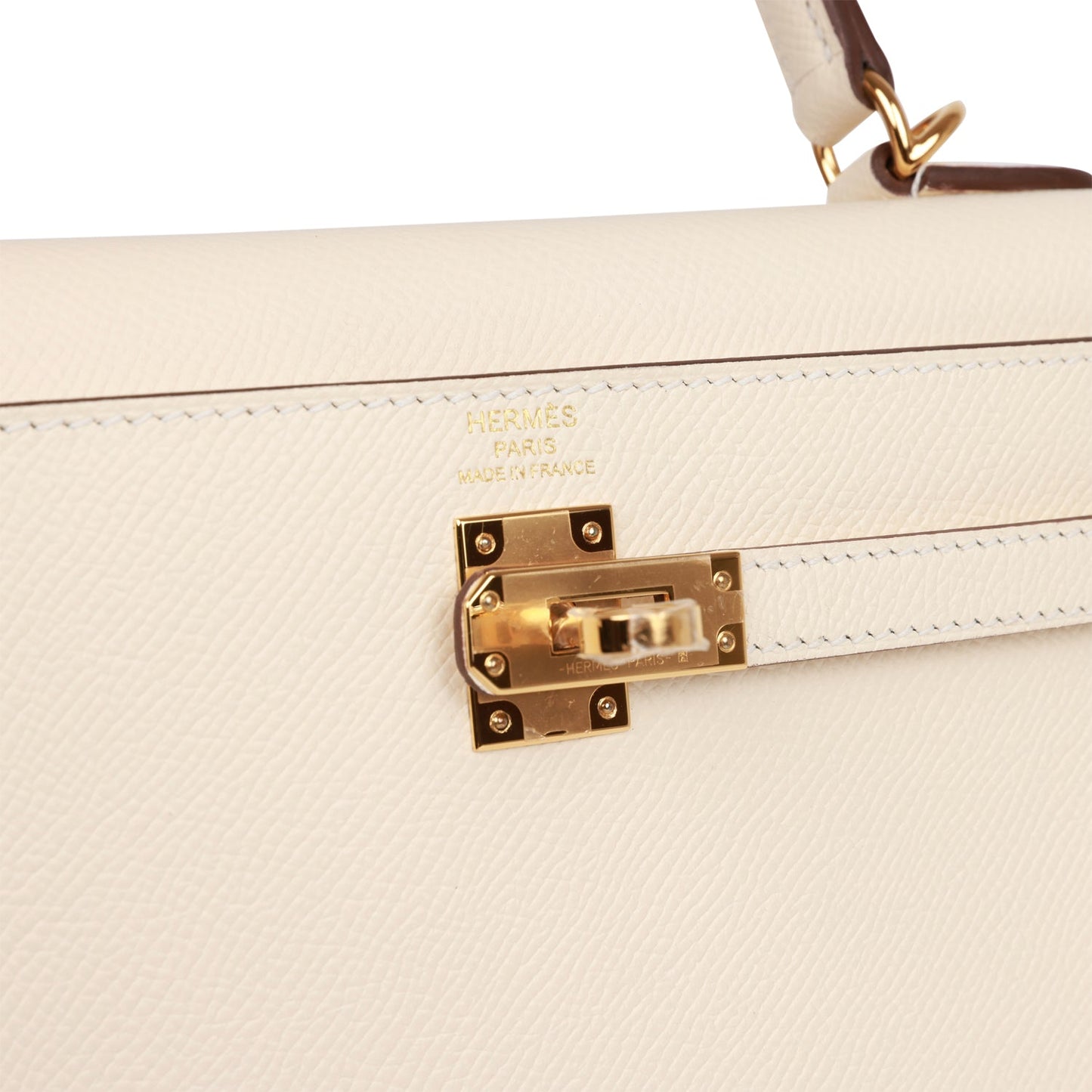 Hermes Kelly 25 Sellier Nata Epsom Gold Hardware