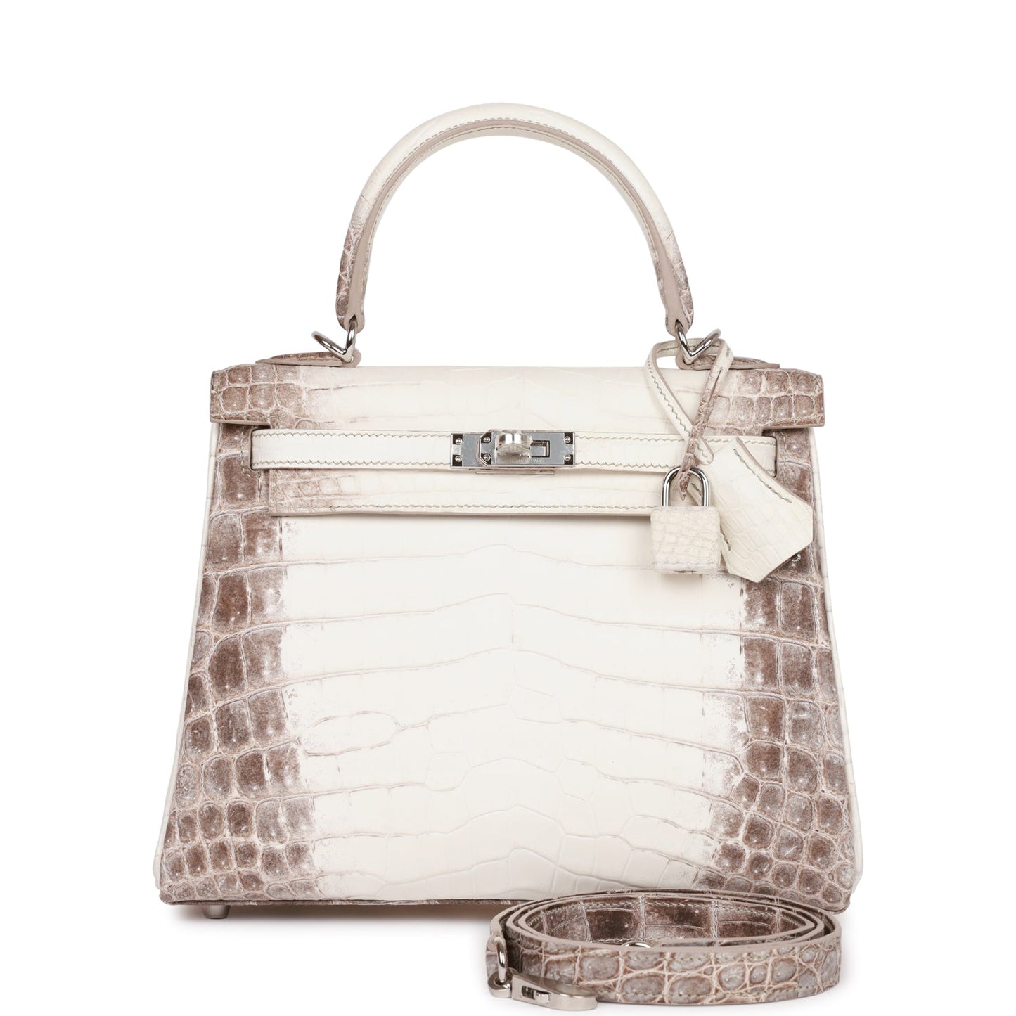 Hermes Kelly 25 Retourne Himalaya Niloticus Crocodile Palladium Hardware