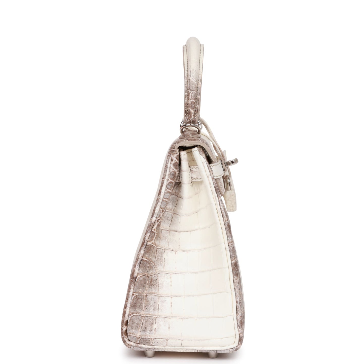 Hermes Kelly 25 Retourne Himalaya Niloticus Crocodile Palladium Hardware