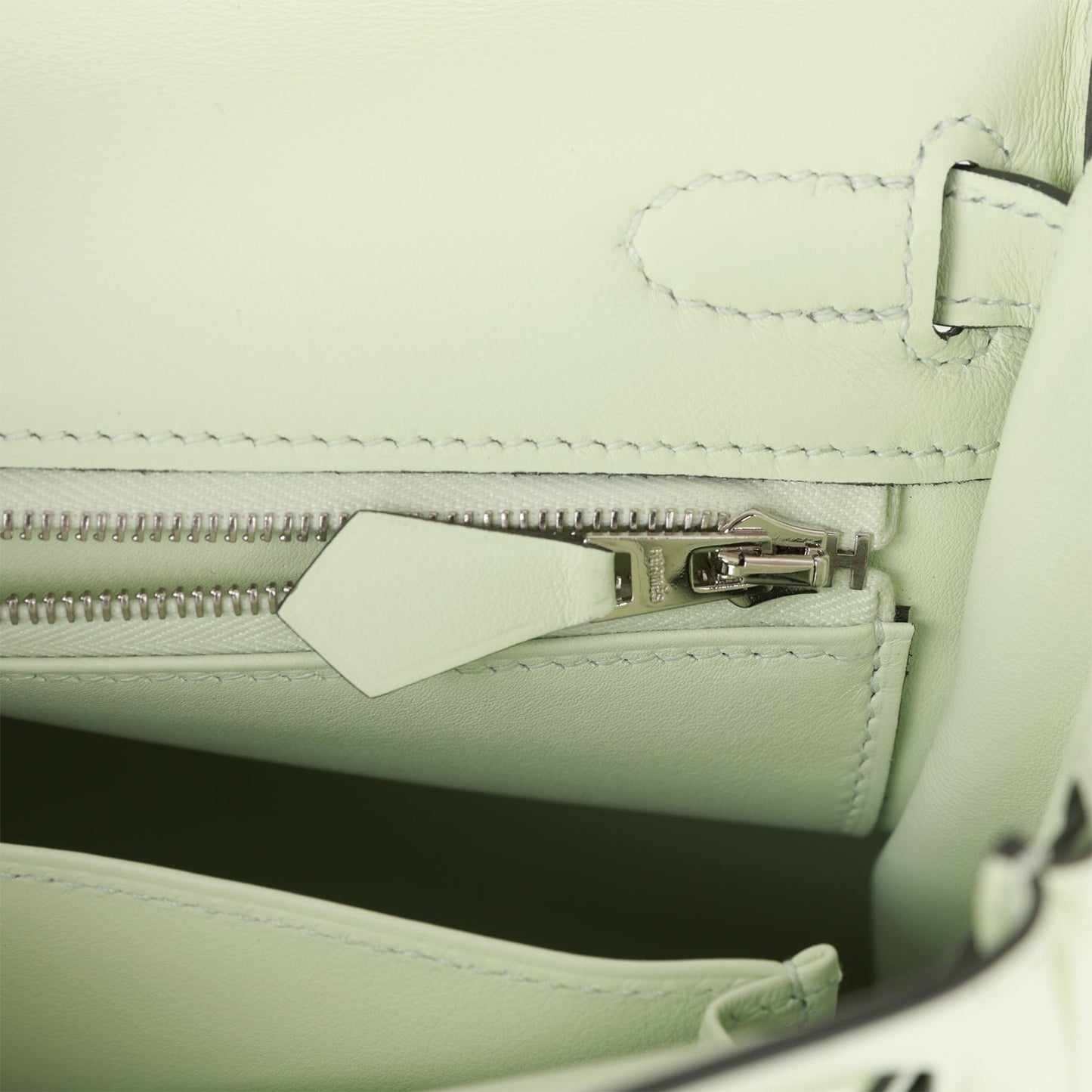 Hermes Kelly 25 Retourne Vert Fizz Swift Palladium Hardware