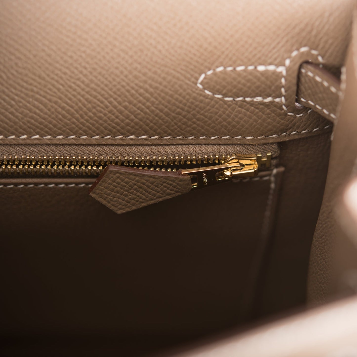 Hermes Kelly 25 Sellier Etoupe Epsom Gold Hardware