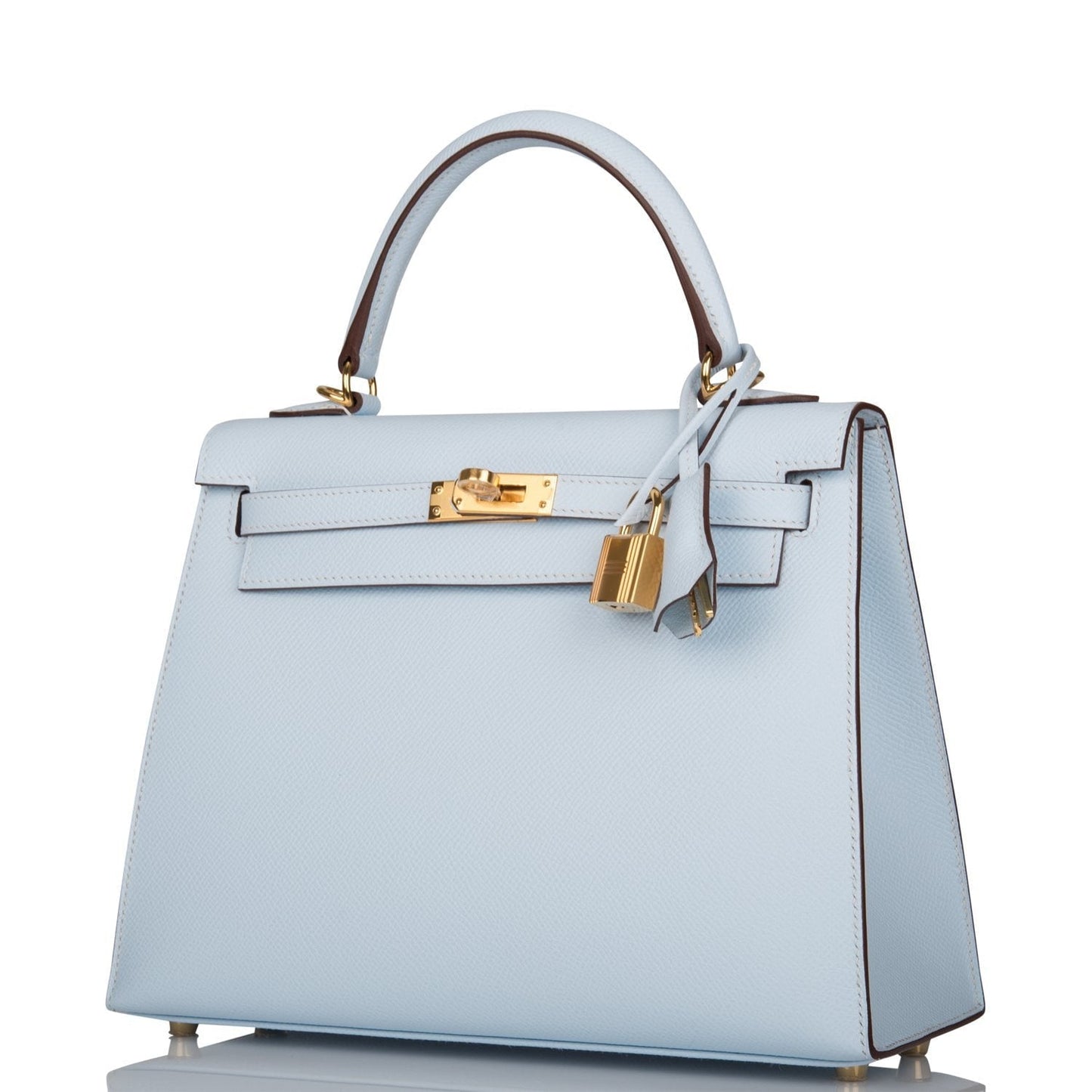 Hermes Kelly 25 Sellier Bleu Brume Epsom Gold Hardware
