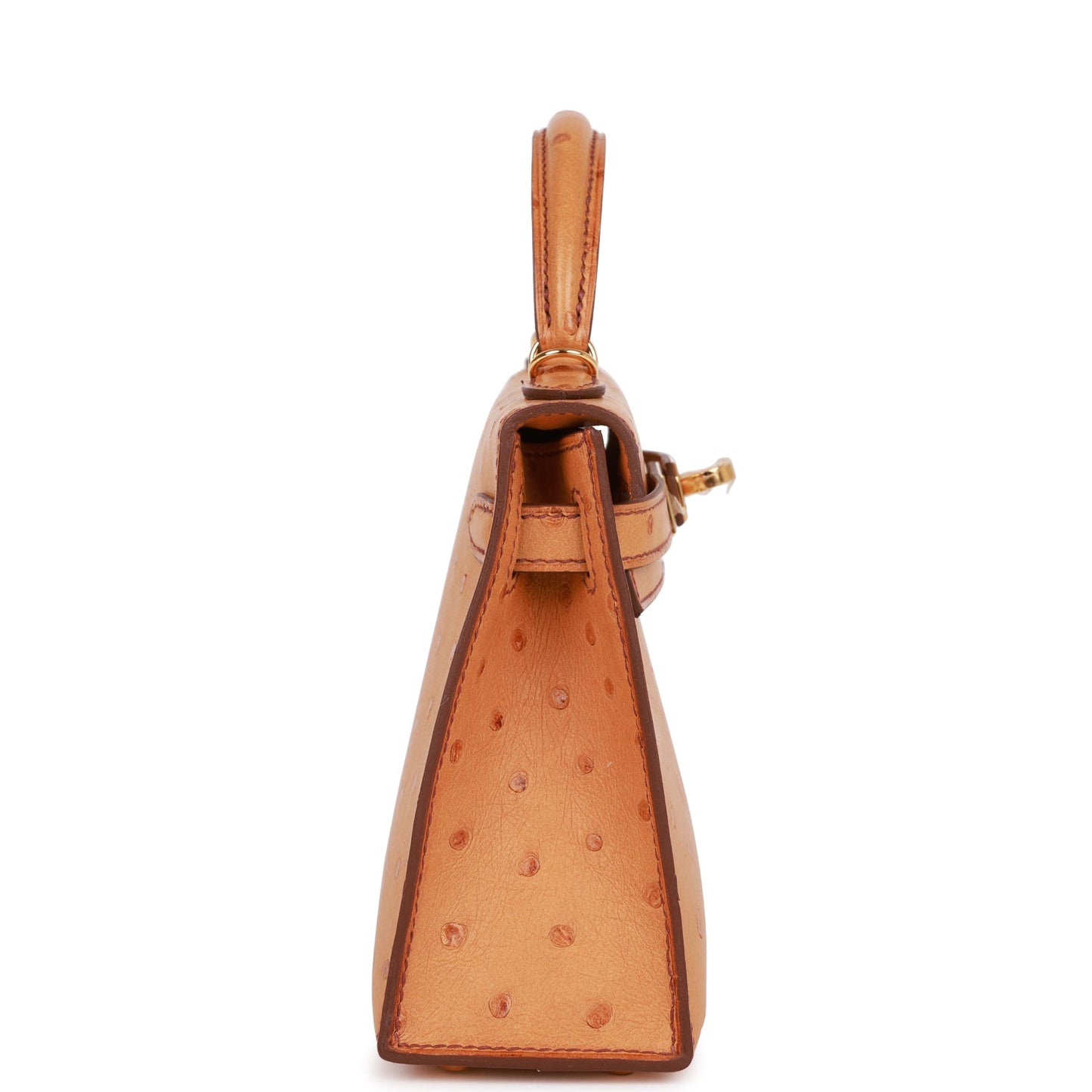 Hermes Kelly 20 Sellier Gold Ostrich Gold Hardware