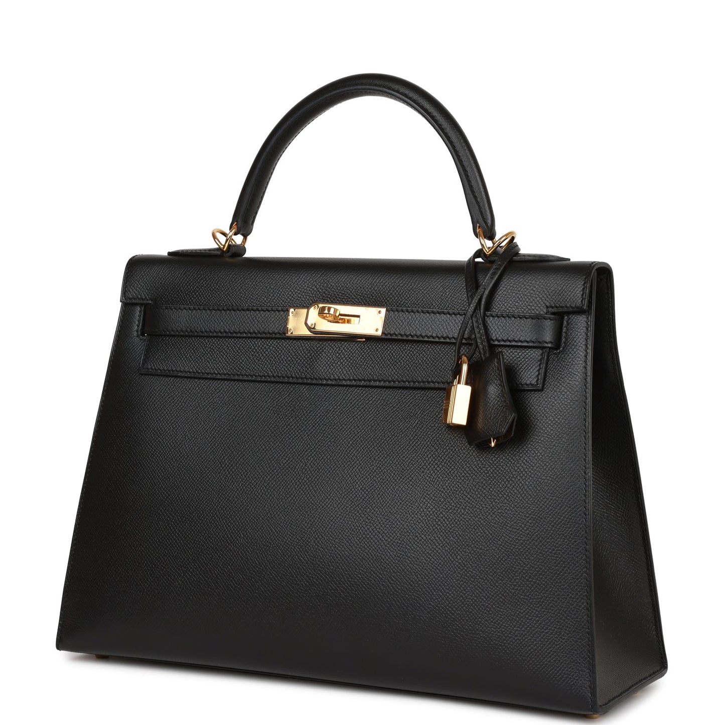 Hermes Kelly 32 Sellier Black Epsom Gold Hardware