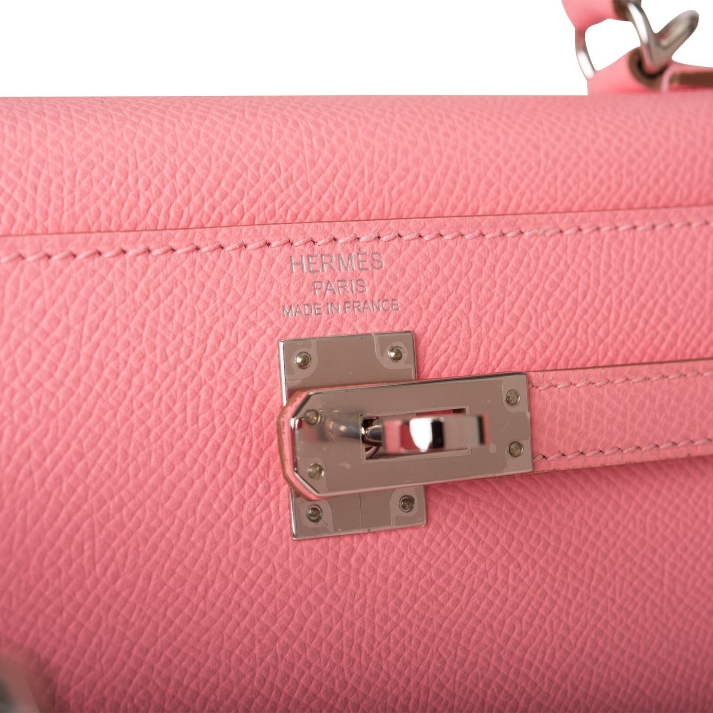 Hermes Kelly 25 Sellier Rose Confetti Epsom Palladium Hardware