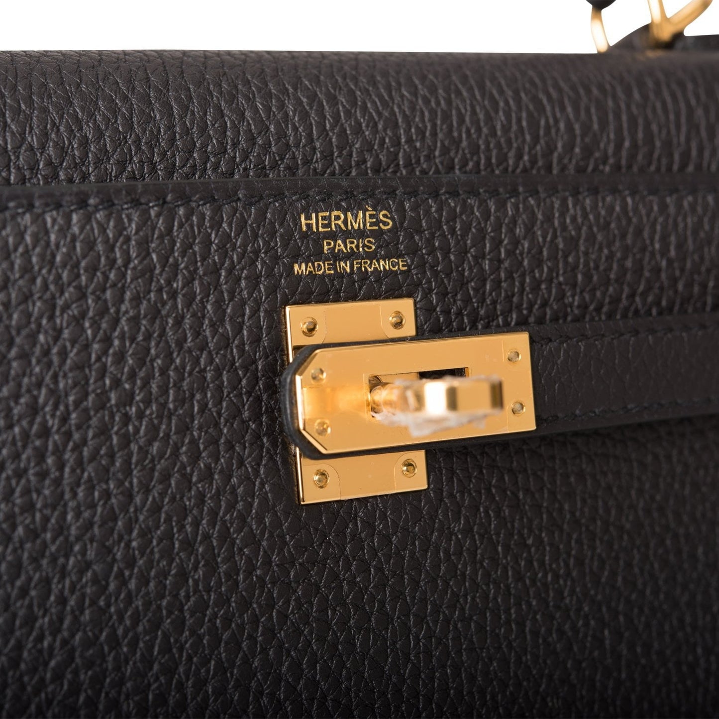 Hermes Kelly 25 Retourne Black Togo Gold Hardware