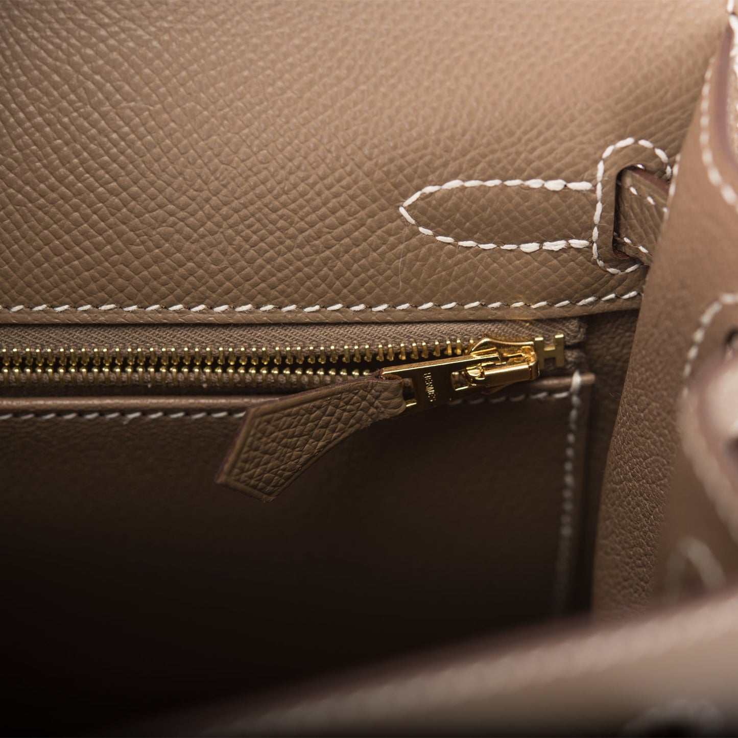 Hermes Kelly 25 Sellier Etoupe Epsom Gold Hardware
