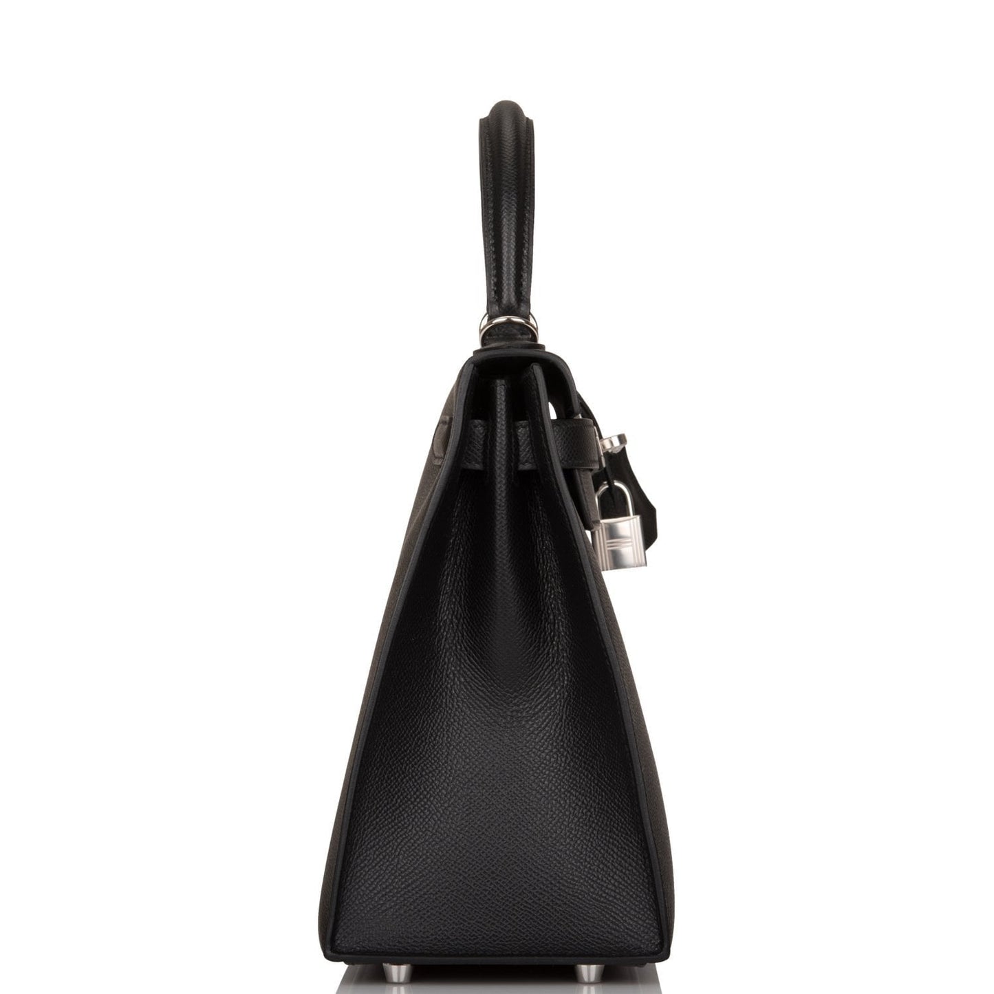 Hermes Kelly 28 Sellier Black Epsom Palladium Hardware
