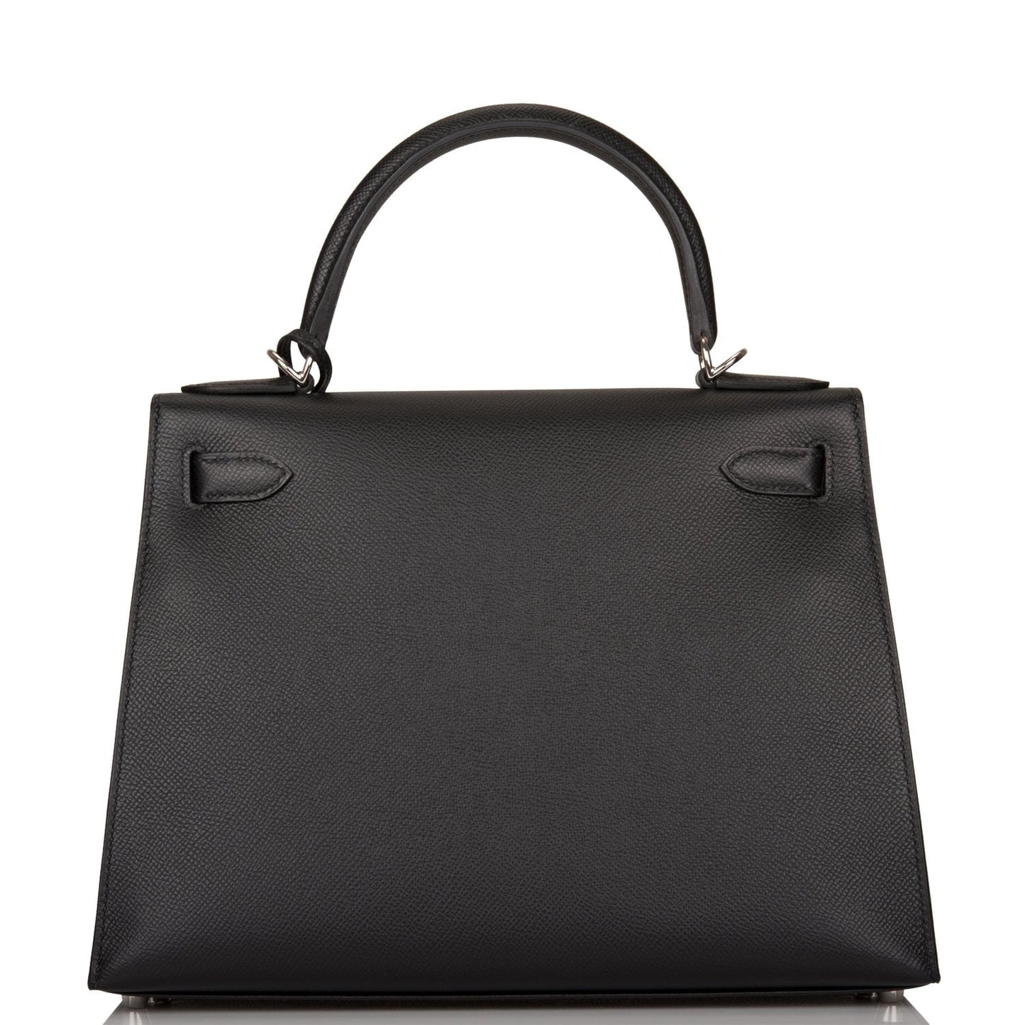 Hermes Kelly 28 Sellier Black Epsom Palladium Hardware